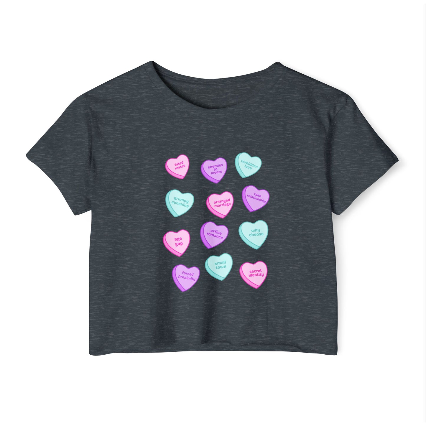 Candy Hearts Tropes Women's Festival Crop Top