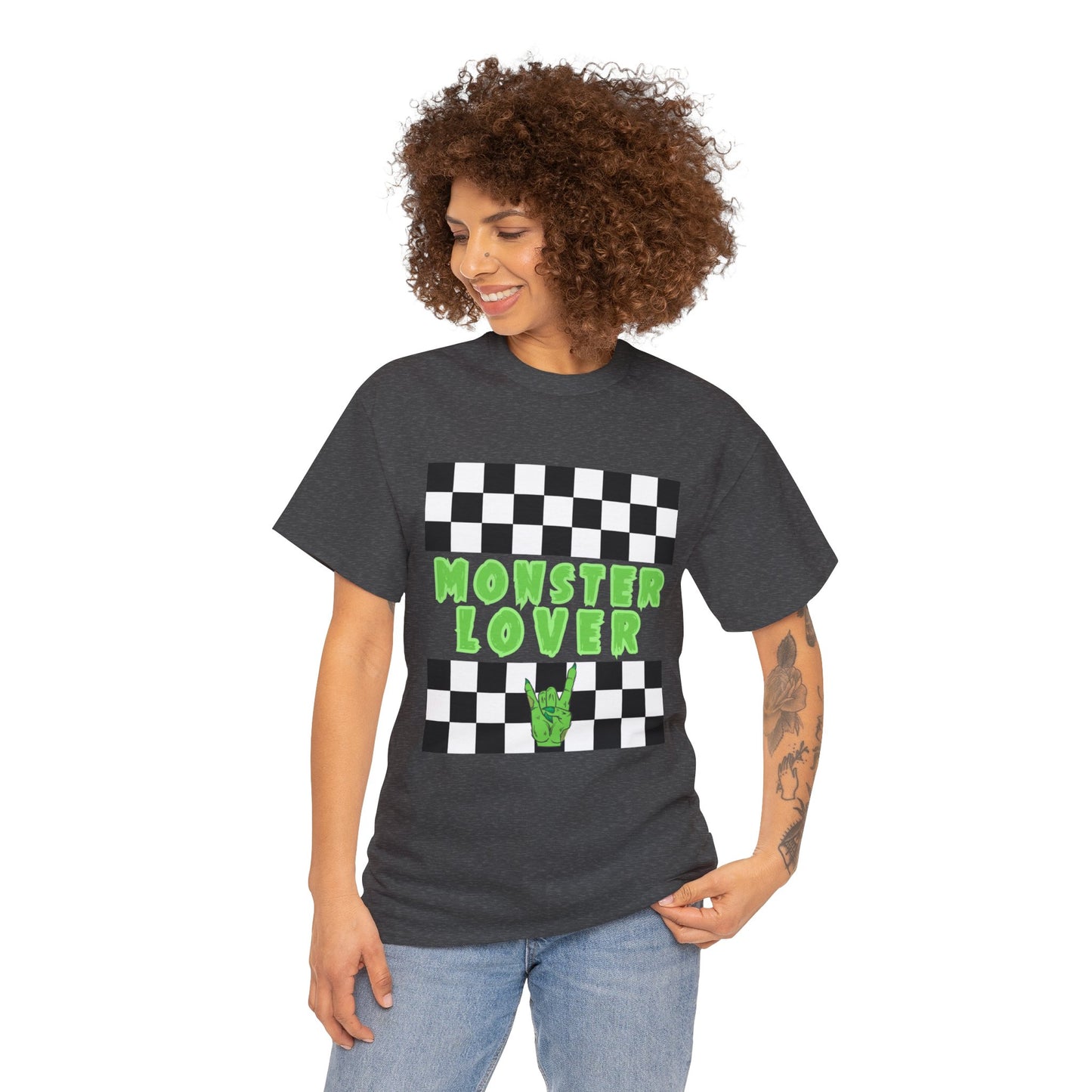 Checker Monster Lover Unisex Heavy Cotton Tee