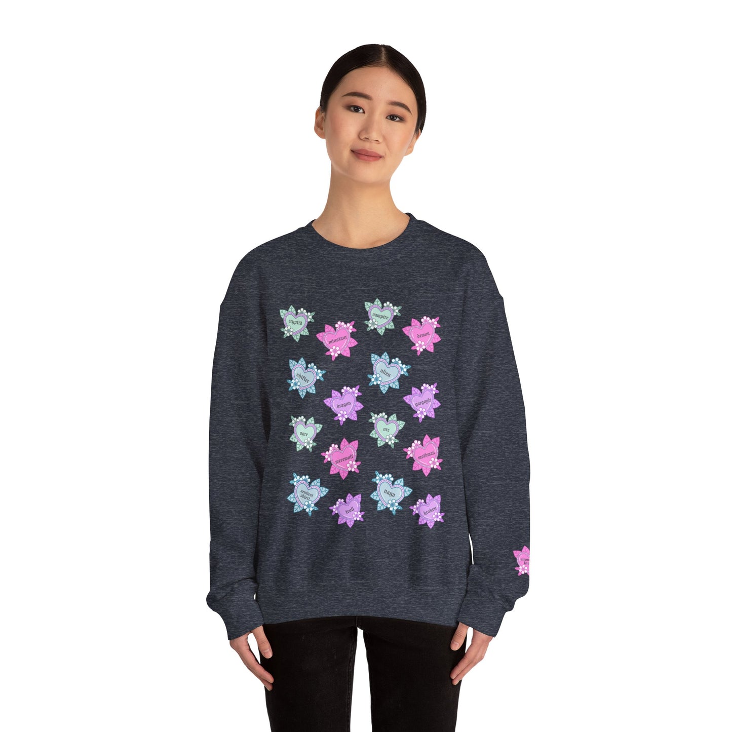 Tattoo Hearts Unisex Heavy Blend™ Crewneck Sweatshirt