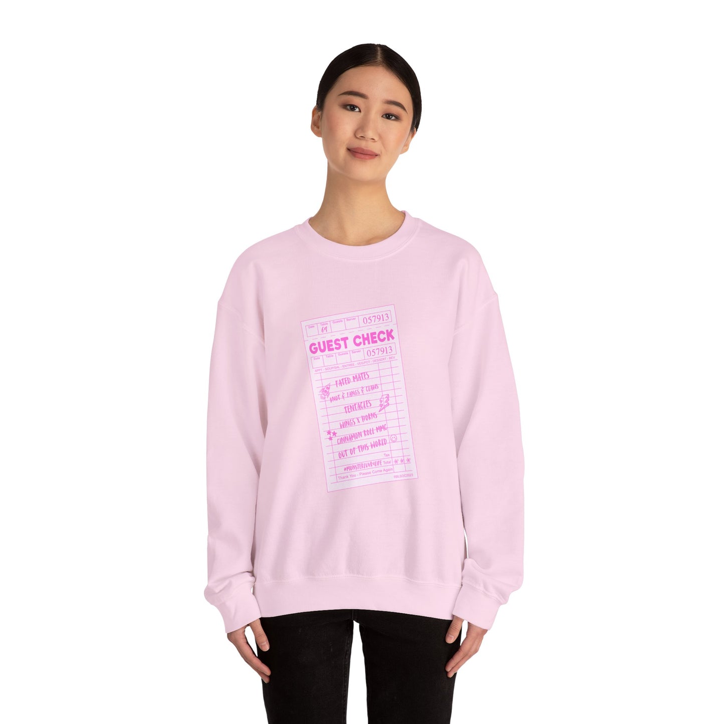 Guest Check PINK Monster Luvr Unisex Heavy Blend™ Crewneck Sweatshirt