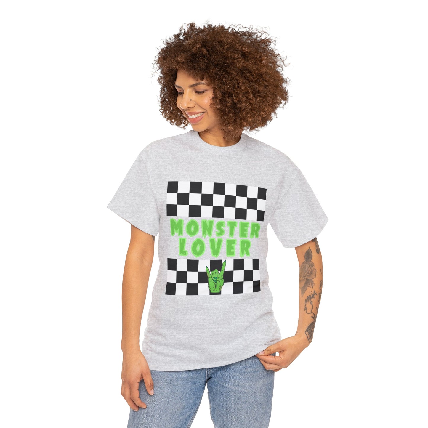 Checker Monster Lover Unisex Heavy Cotton Tee