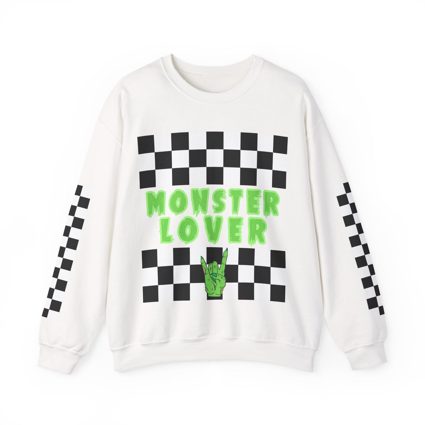Checker Monster Lover Unisex Heavy Blend™ Crewneck Sweatshirt