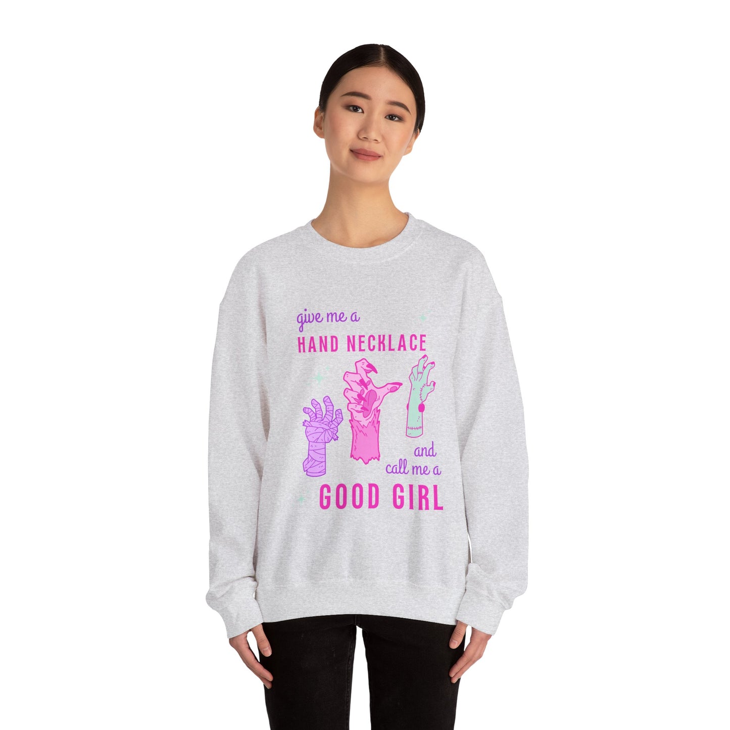 Hand Necklace Unisex Heavy Blend™ Crewneck Sweatshirt