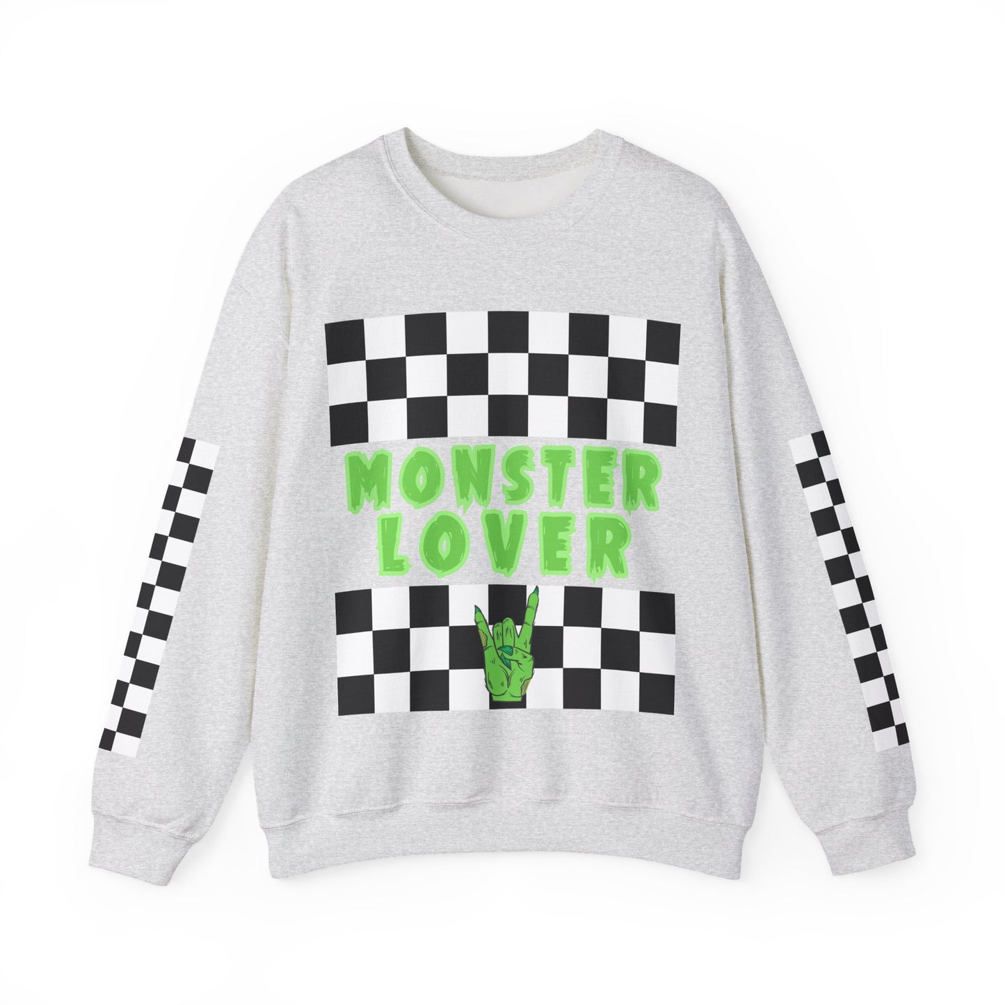 Checker Monster Lover Unisex Heavy Blend™ Crewneck Sweatshirt