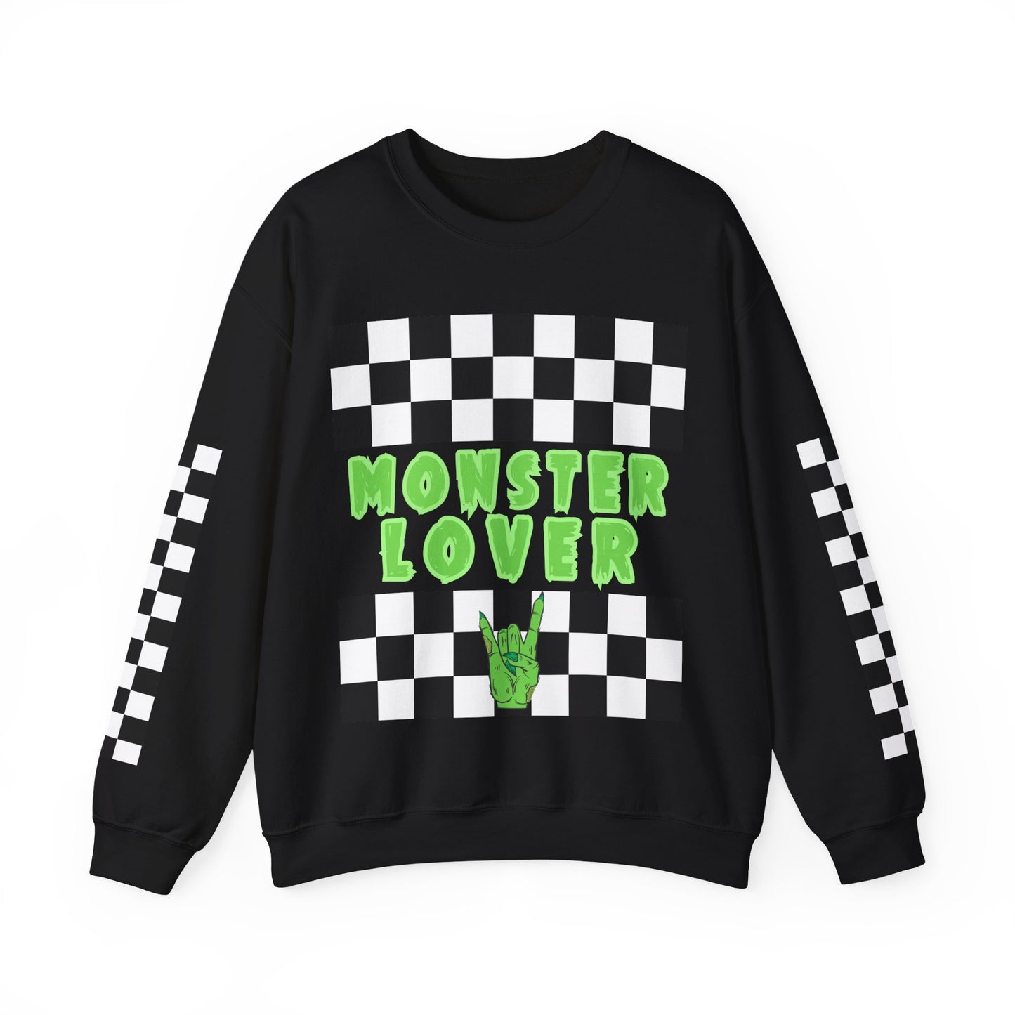 Checker Monster Lover Unisex Heavy Blend™ Crewneck Sweatshirt