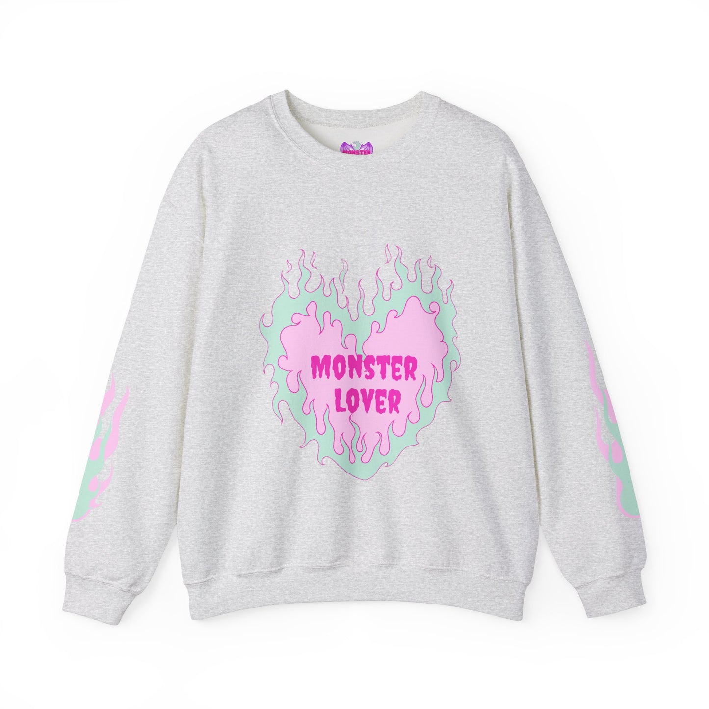 Monster Lover Flames Unisex Heavy Blend™ Crewneck Sweatshirt