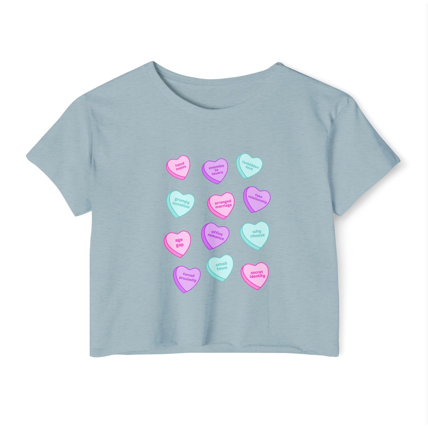 Candy Hearts Tropes Women's Festival Crop Top