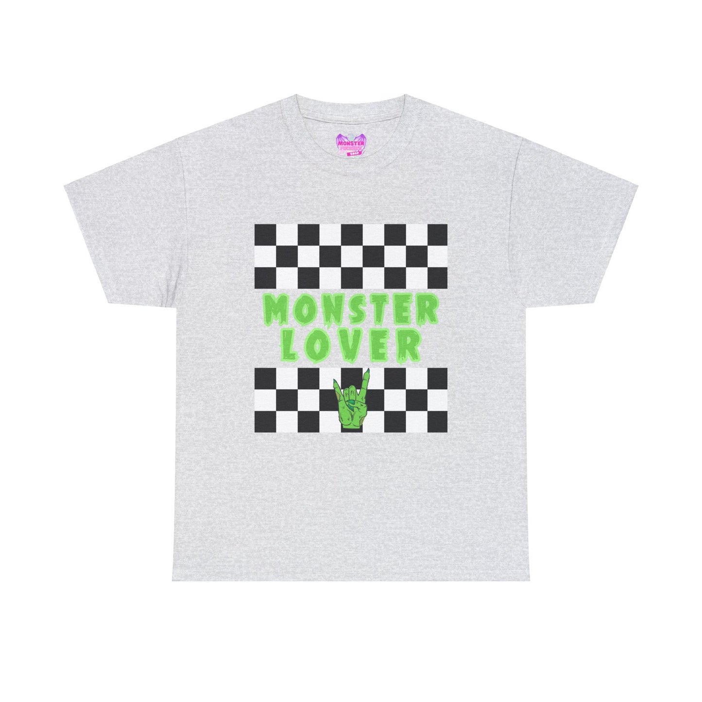 Checker Monster Lover Unisex Heavy Cotton Tee