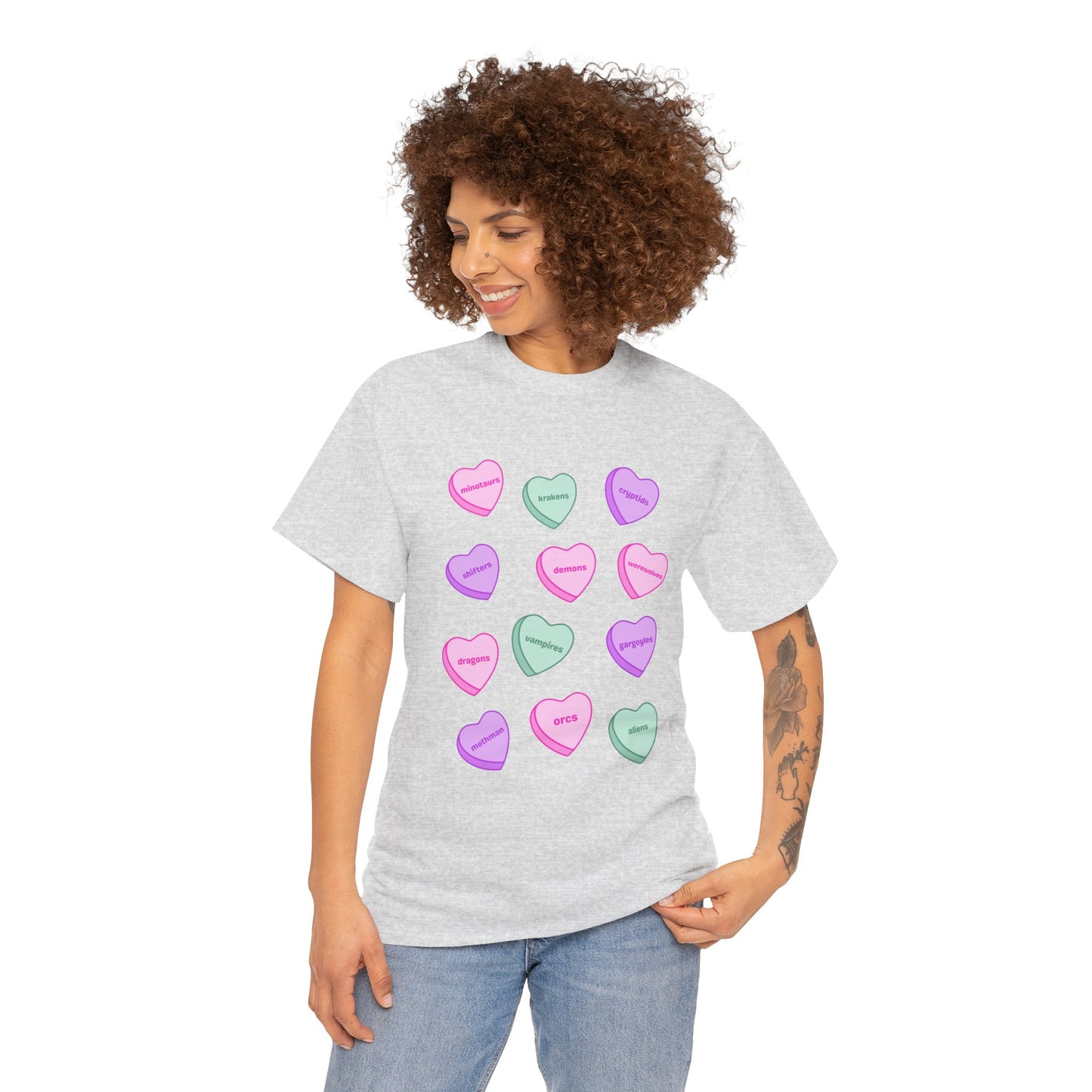 Candy Hearts Unisex Heavy Cotton Tee