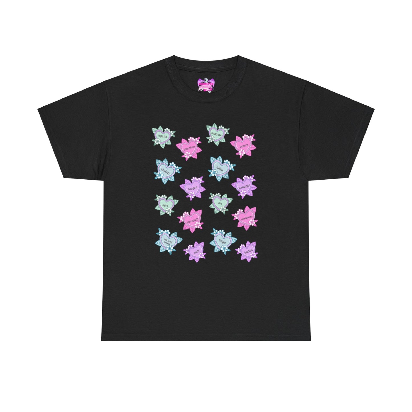 Monster Tattoo Hearts Unisex Heavy Cotton Tee
