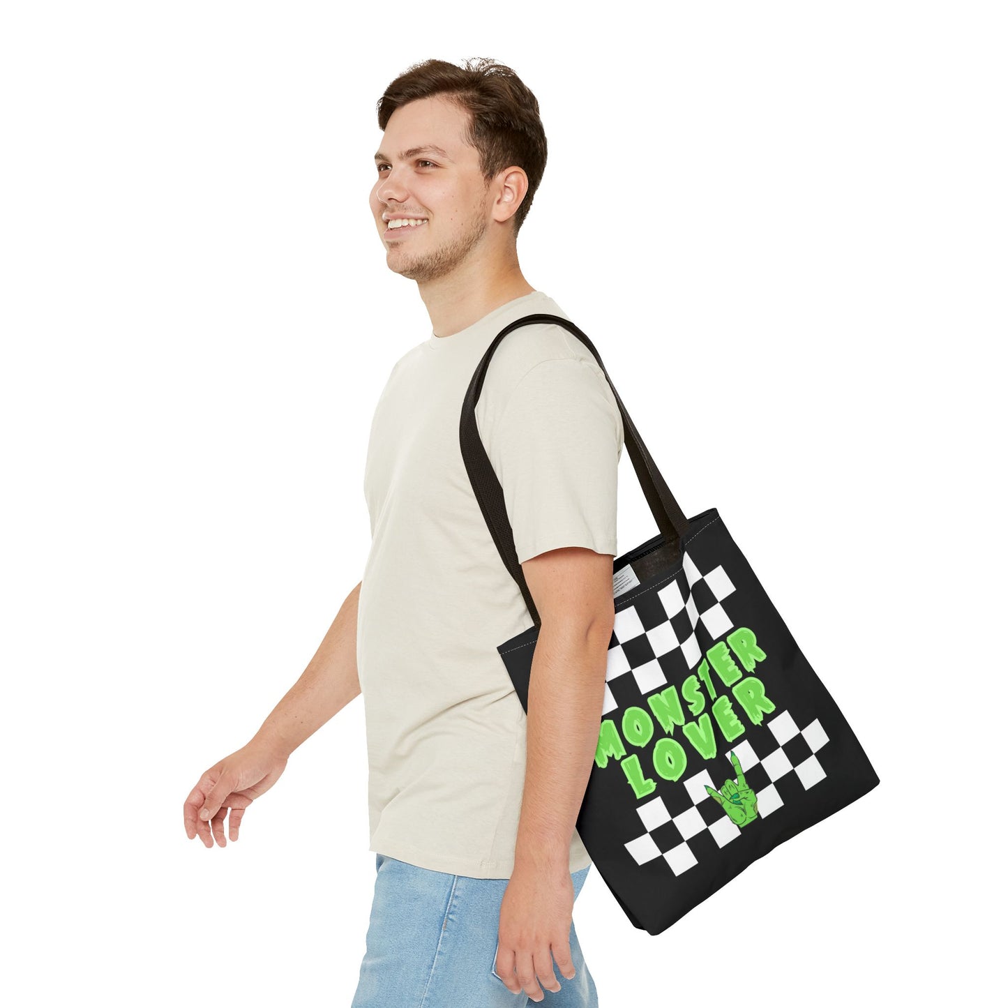 Checker Monster Lover Tote Bag