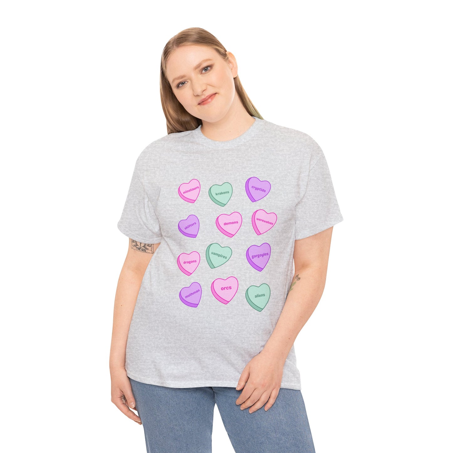 Candy Hearts Unisex Heavy Cotton Tee