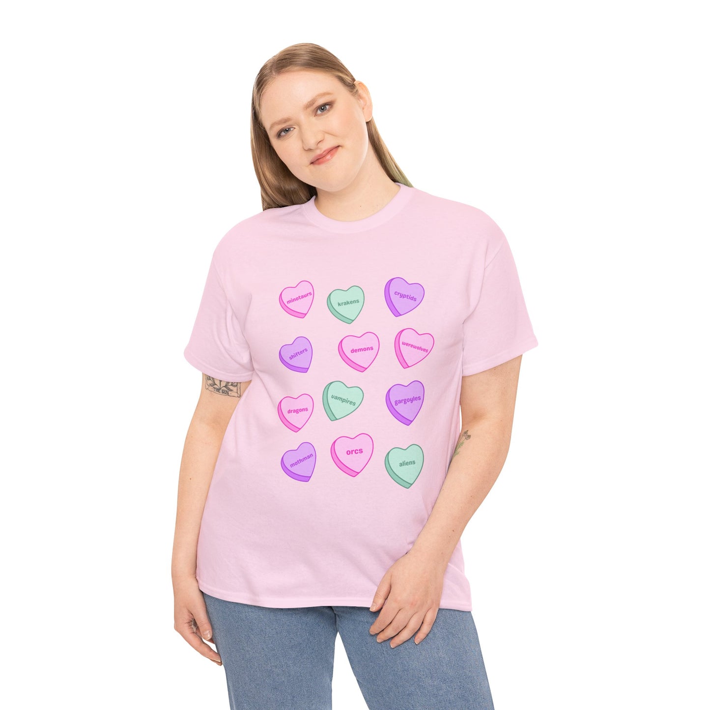 Candy Hearts Unisex Heavy Cotton Tee