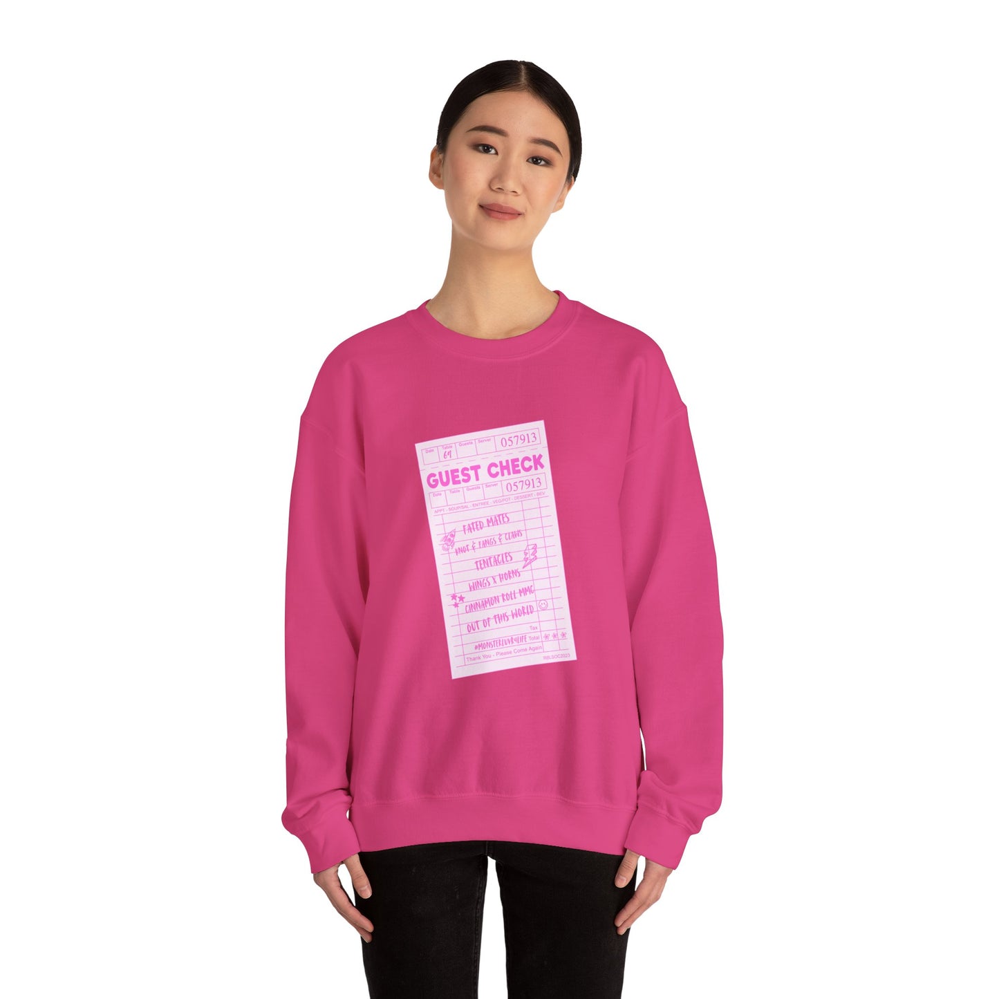 Guest Check PINK Monster Luvr Unisex Heavy Blend™ Crewneck Sweatshirt