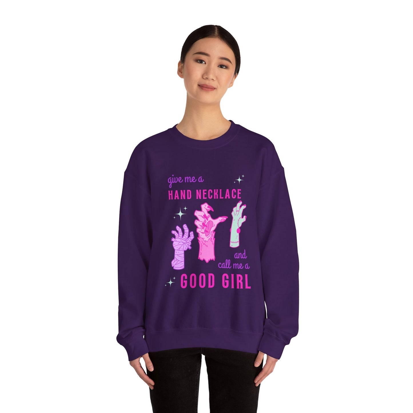 Hand Necklace Unisex Heavy Blend™ Crewneck Sweatshirt