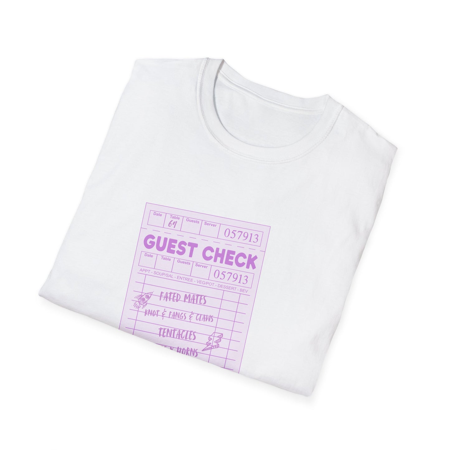 Guest Check Purple Unisex Softstyle T-Shirt