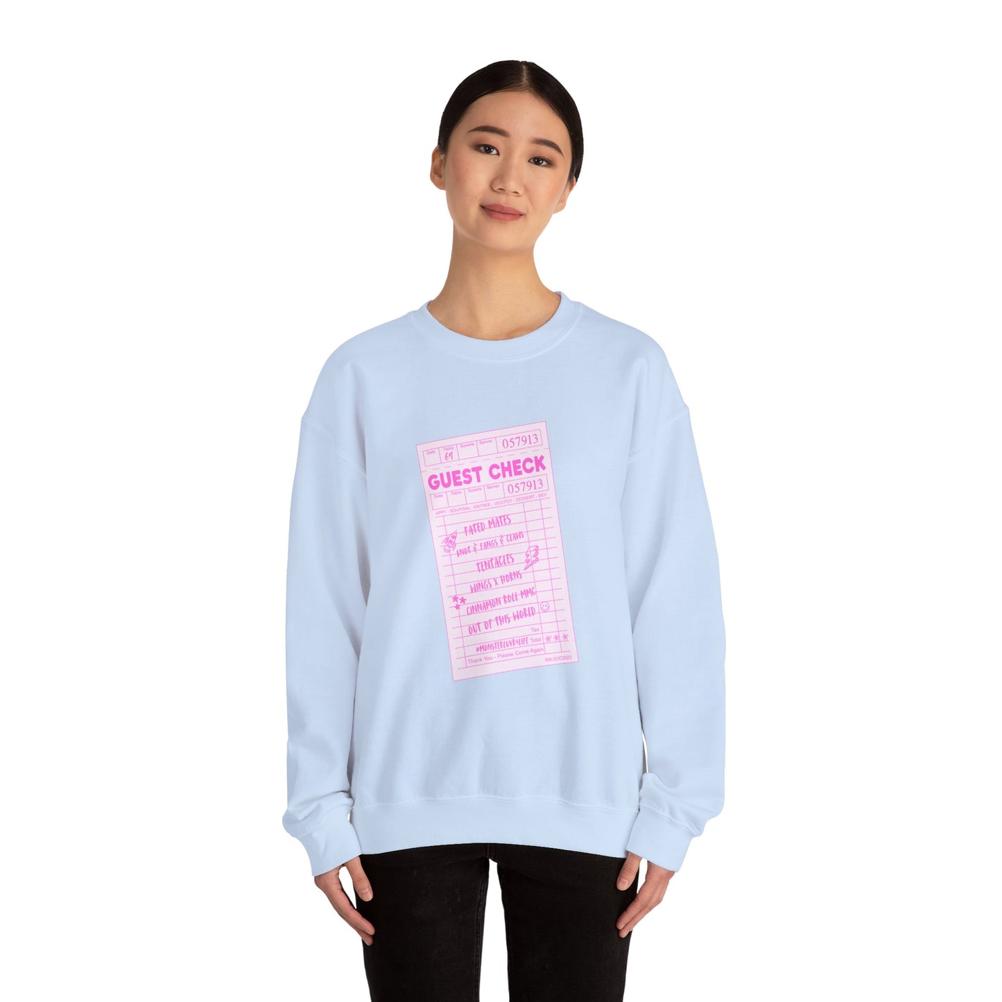 Guest Check PINK Monster Luvr Unisex Heavy Blend™ Crewneck Sweatshirt