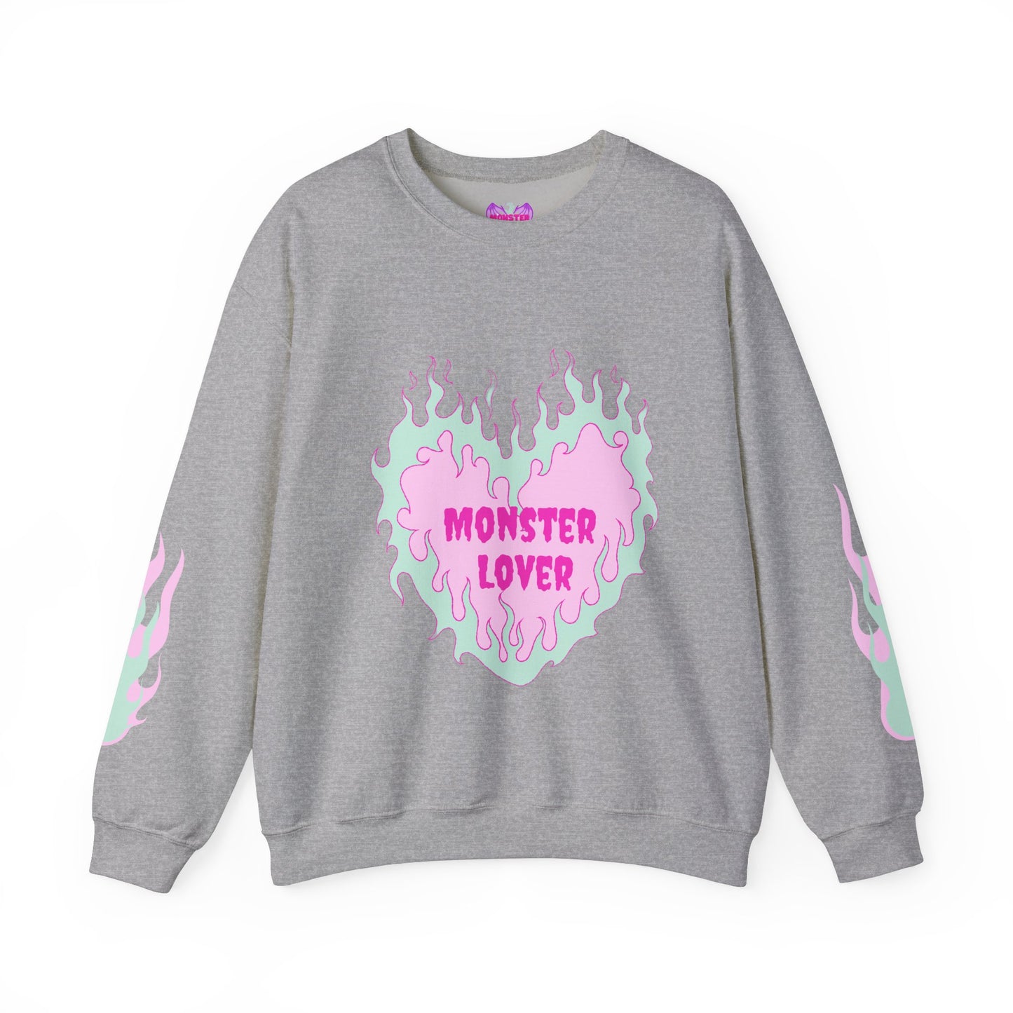 Monster Lover Flames Unisex Heavy Blend™ Crewneck Sweatshirt