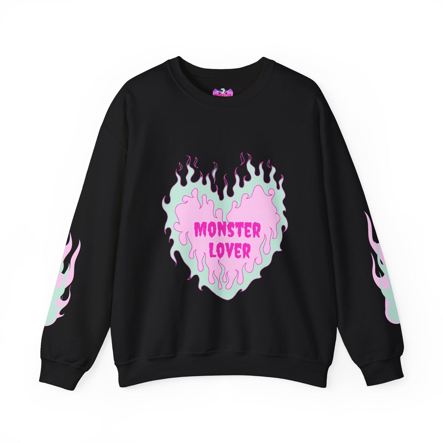 Monster Lover Flames Unisex Heavy Blend™ Crewneck Sweatshirt