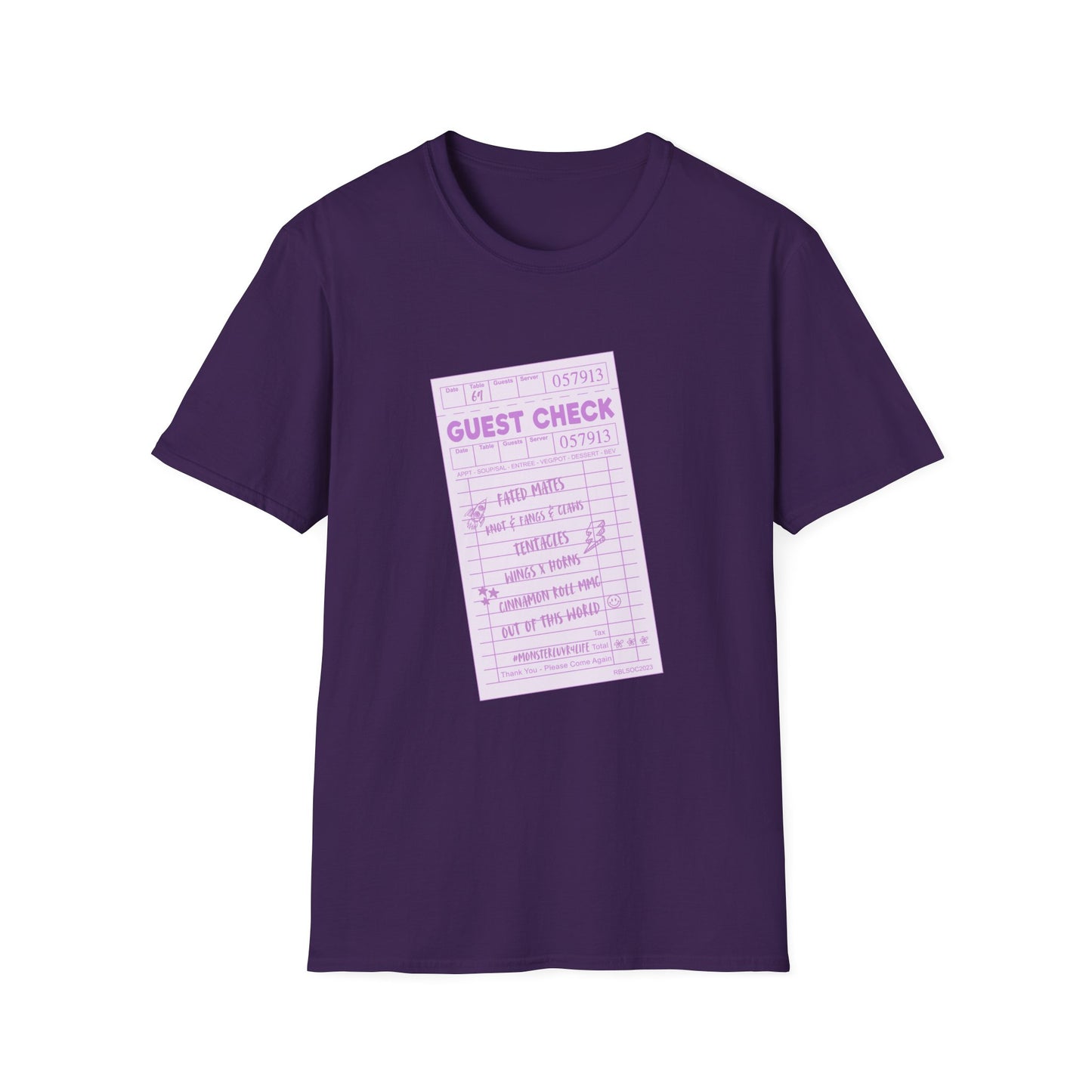 Guest Check Purple Unisex Softstyle T-Shirt
