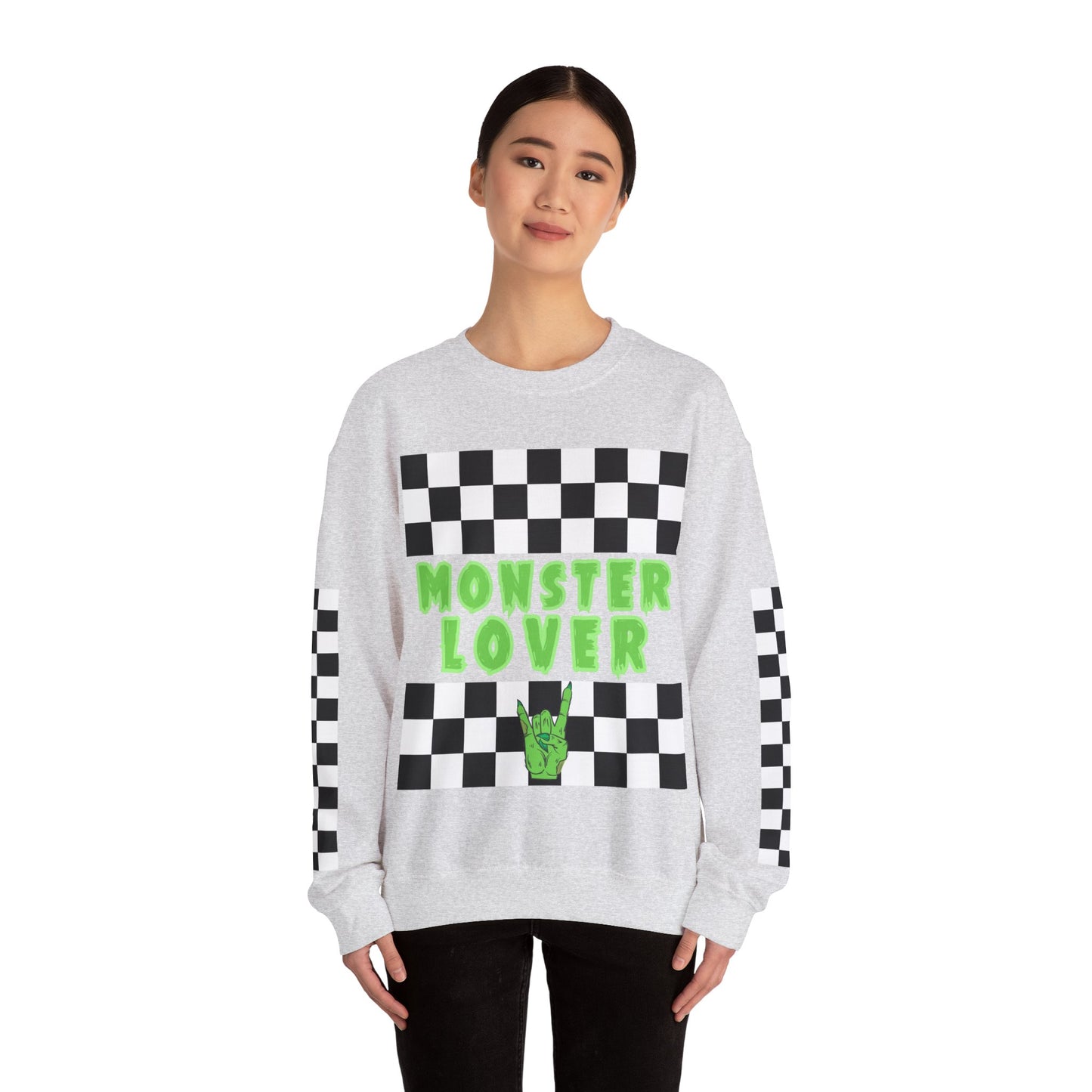 Checker Monster Lover Unisex Heavy Blend™ Crewneck Sweatshirt