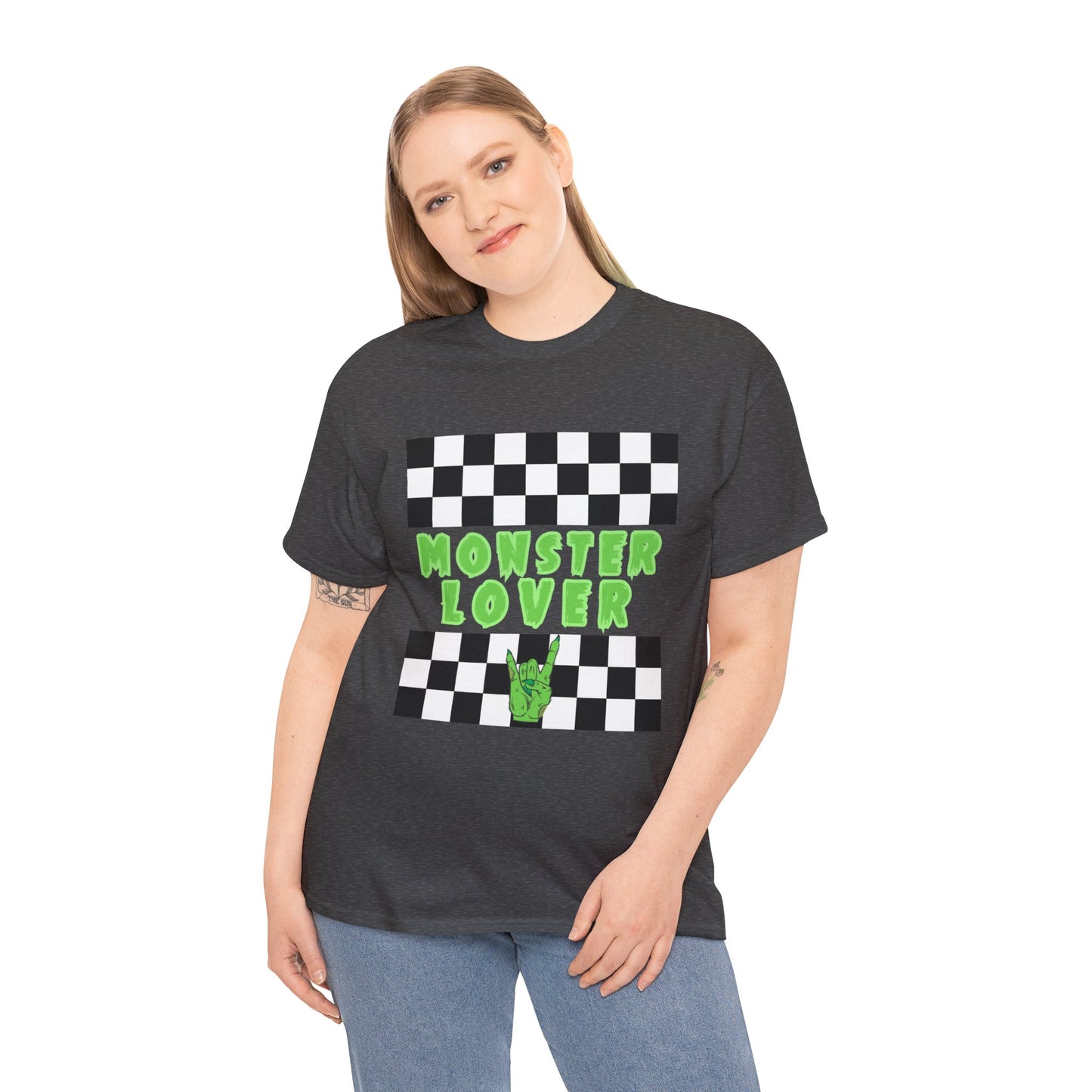 Checker Monster Lover Unisex Heavy Cotton Tee