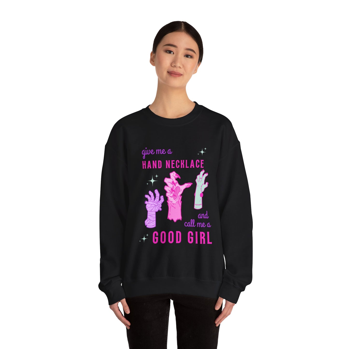 Hand Necklace Unisex Heavy Blend™ Crewneck Sweatshirt