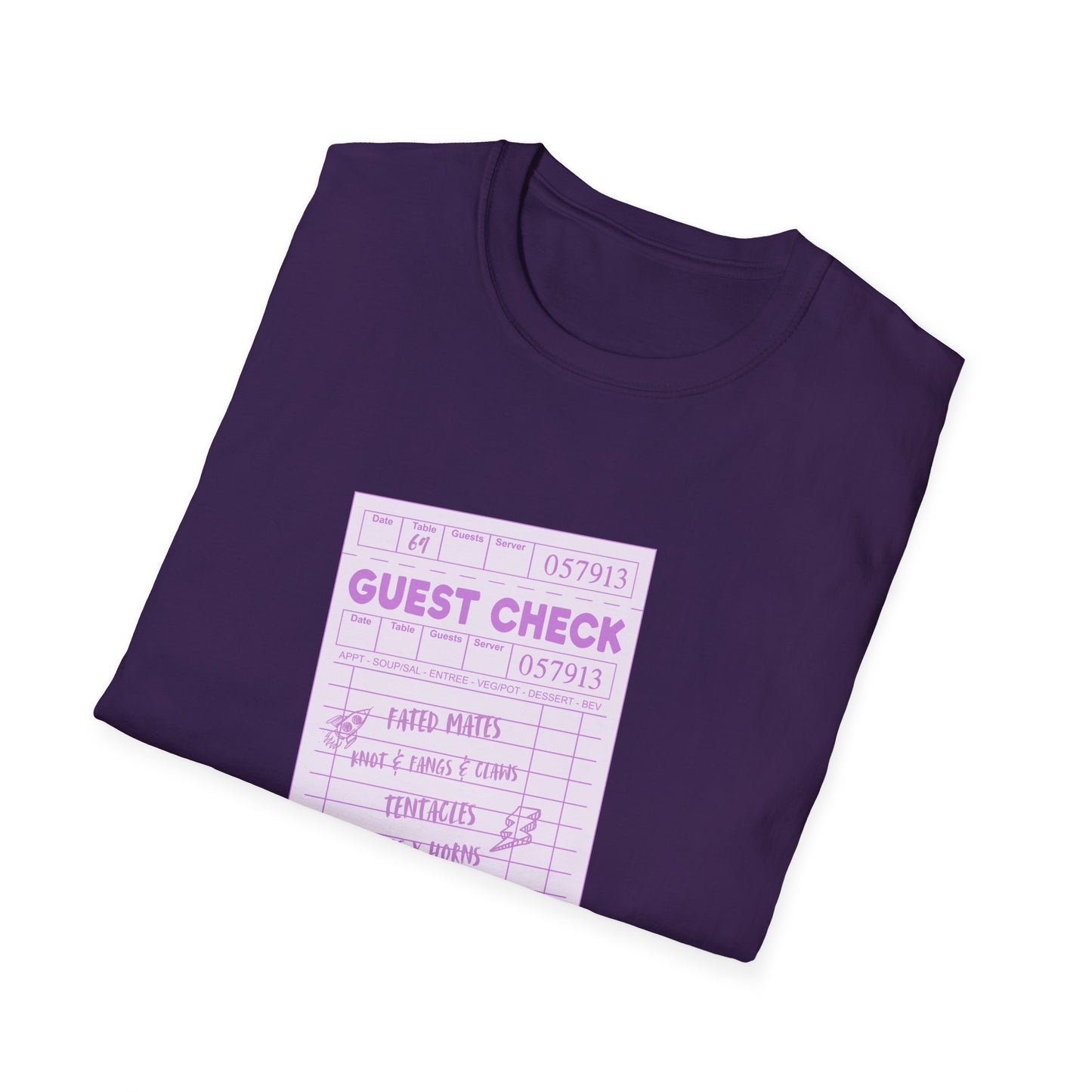 Guest Check Purple Unisex Softstyle T-Shirt
