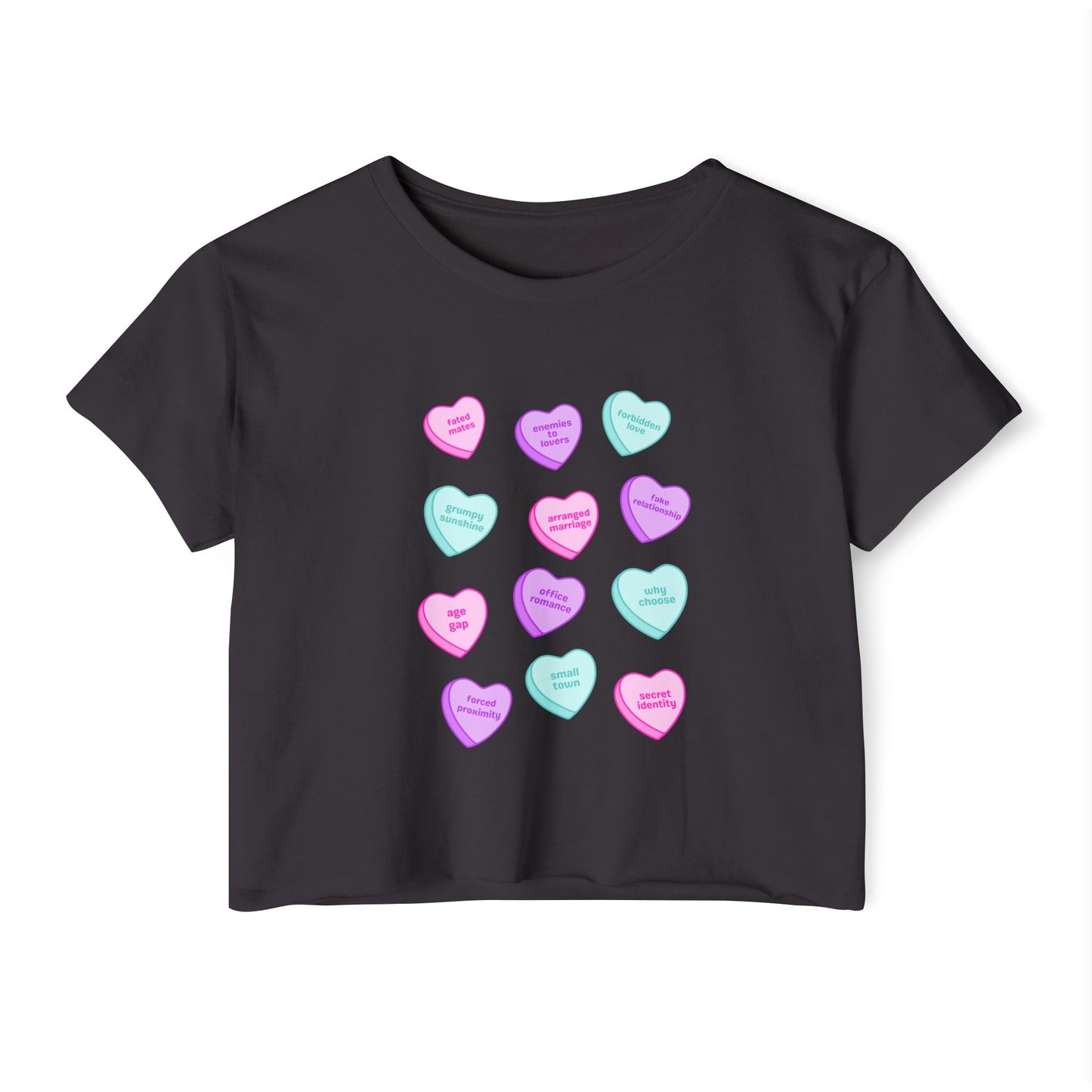 Candy Hearts Tropes Women's Festival Crop Top