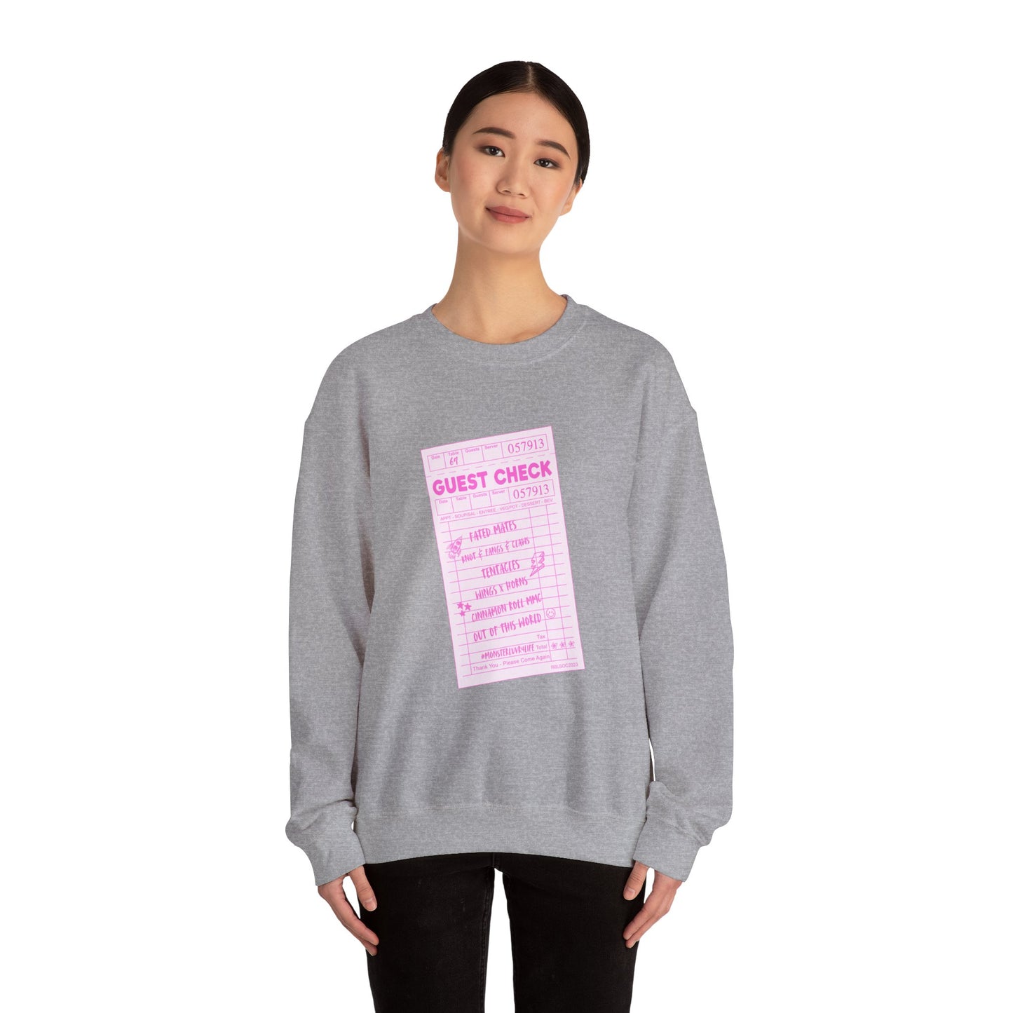 Guest Check PINK Monster Luvr Unisex Heavy Blend™ Crewneck Sweatshirt