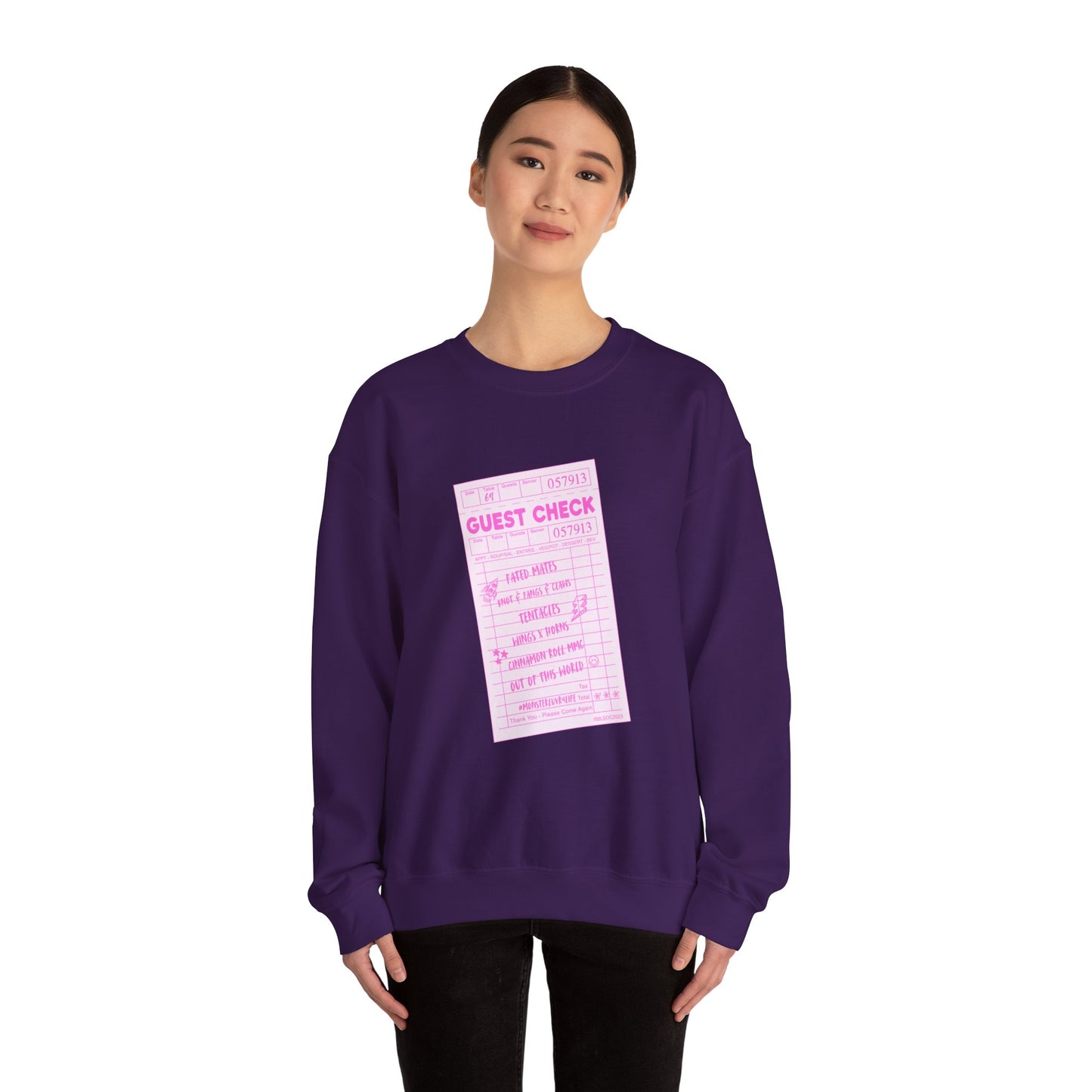 Guest Check PINK Monster Luvr Unisex Heavy Blend™ Crewneck Sweatshirt
