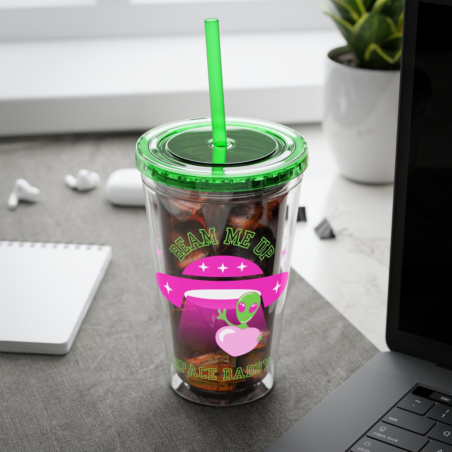Space Daddy Sunsplash Tumbler with Straw, 16oz