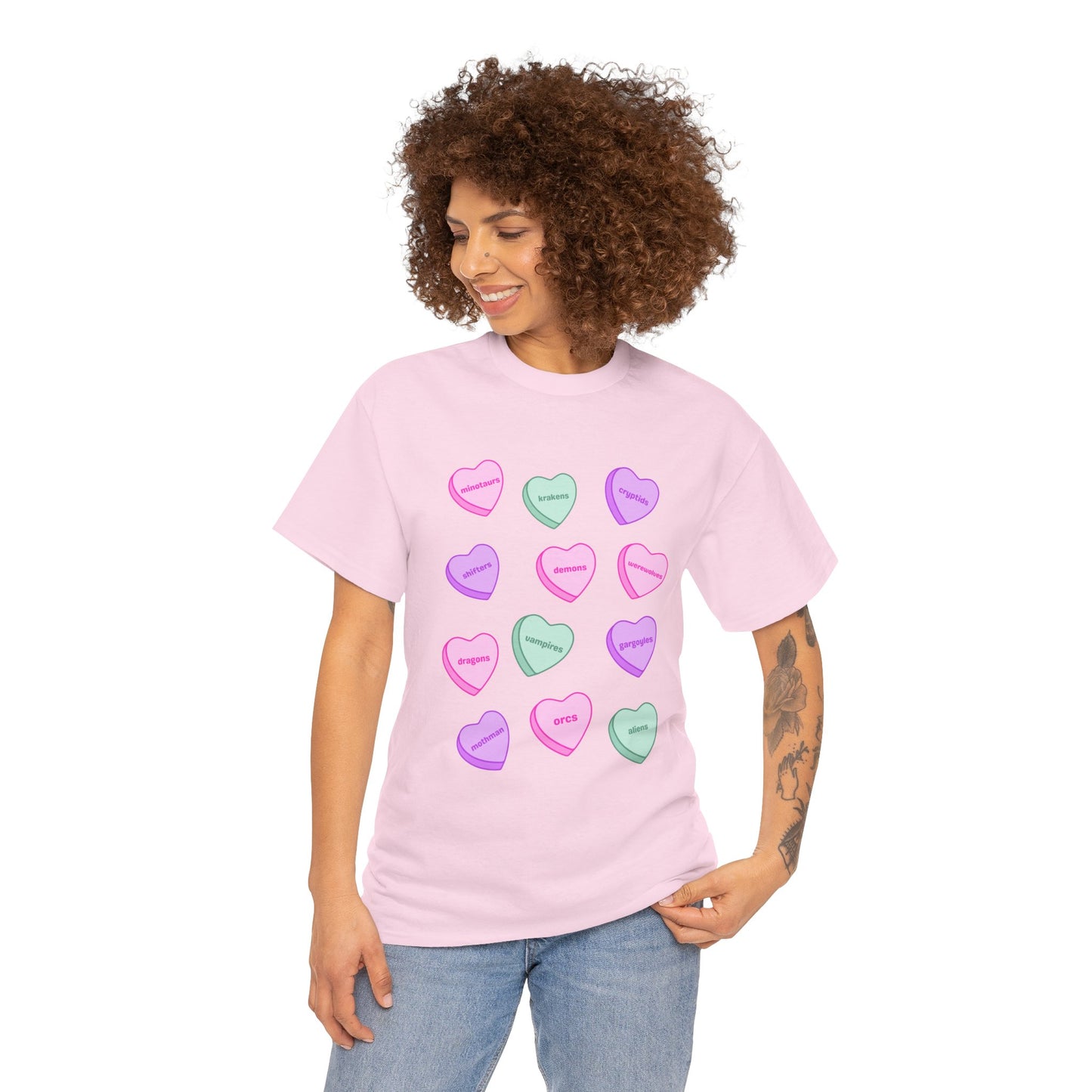Candy Hearts Unisex Heavy Cotton Tee