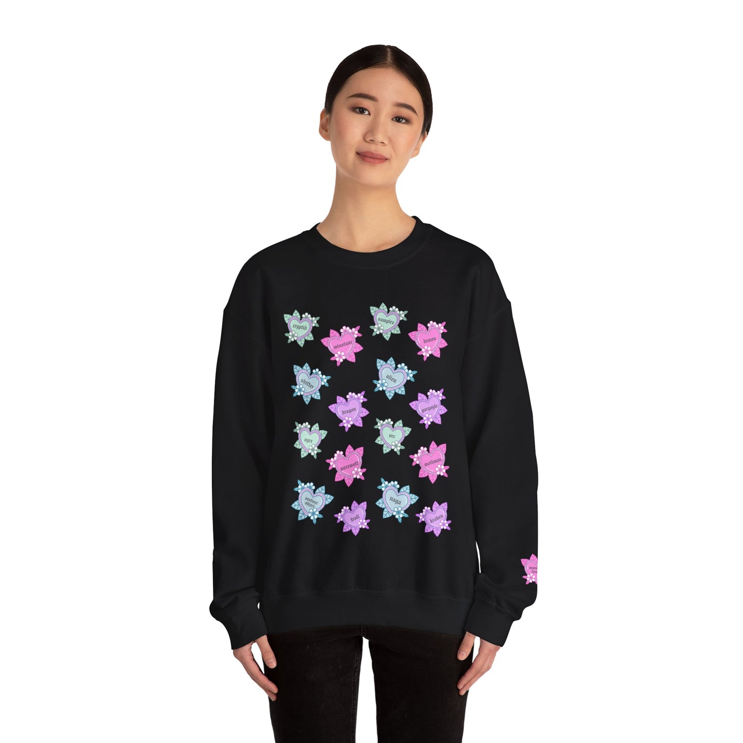 Tattoo Hearts Unisex Heavy Blend™ Crewneck Sweatshirt