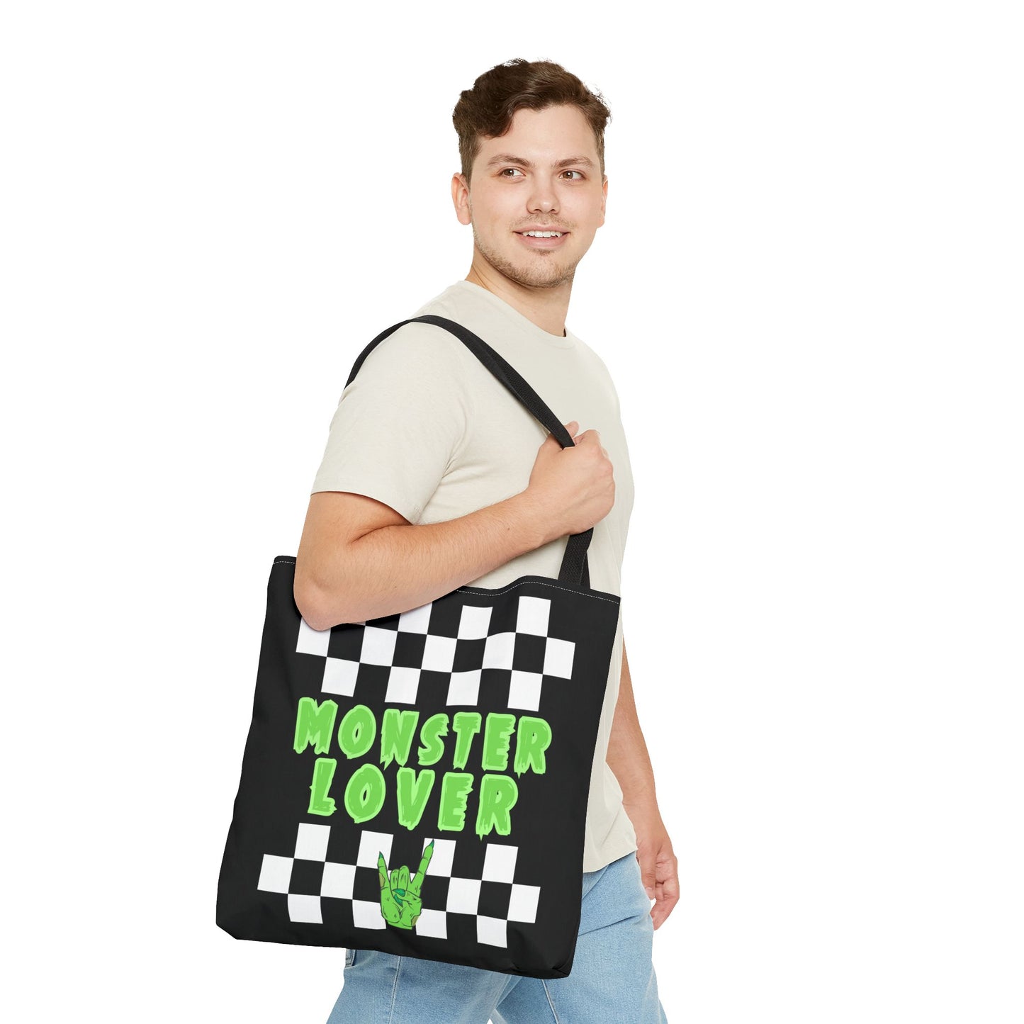 Checker Monster Lover Tote Bag