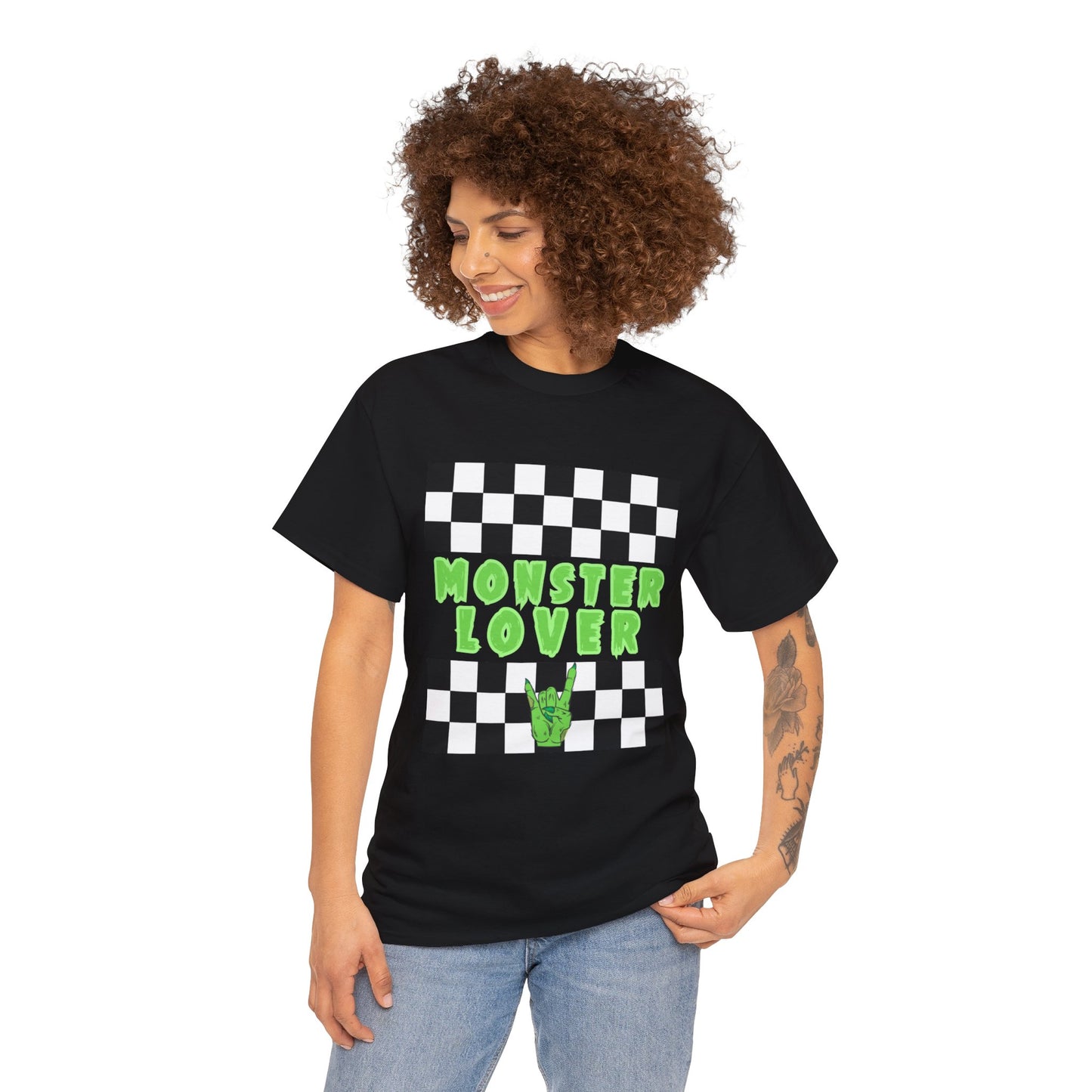 Checker Monster Lover Unisex Heavy Cotton Tee