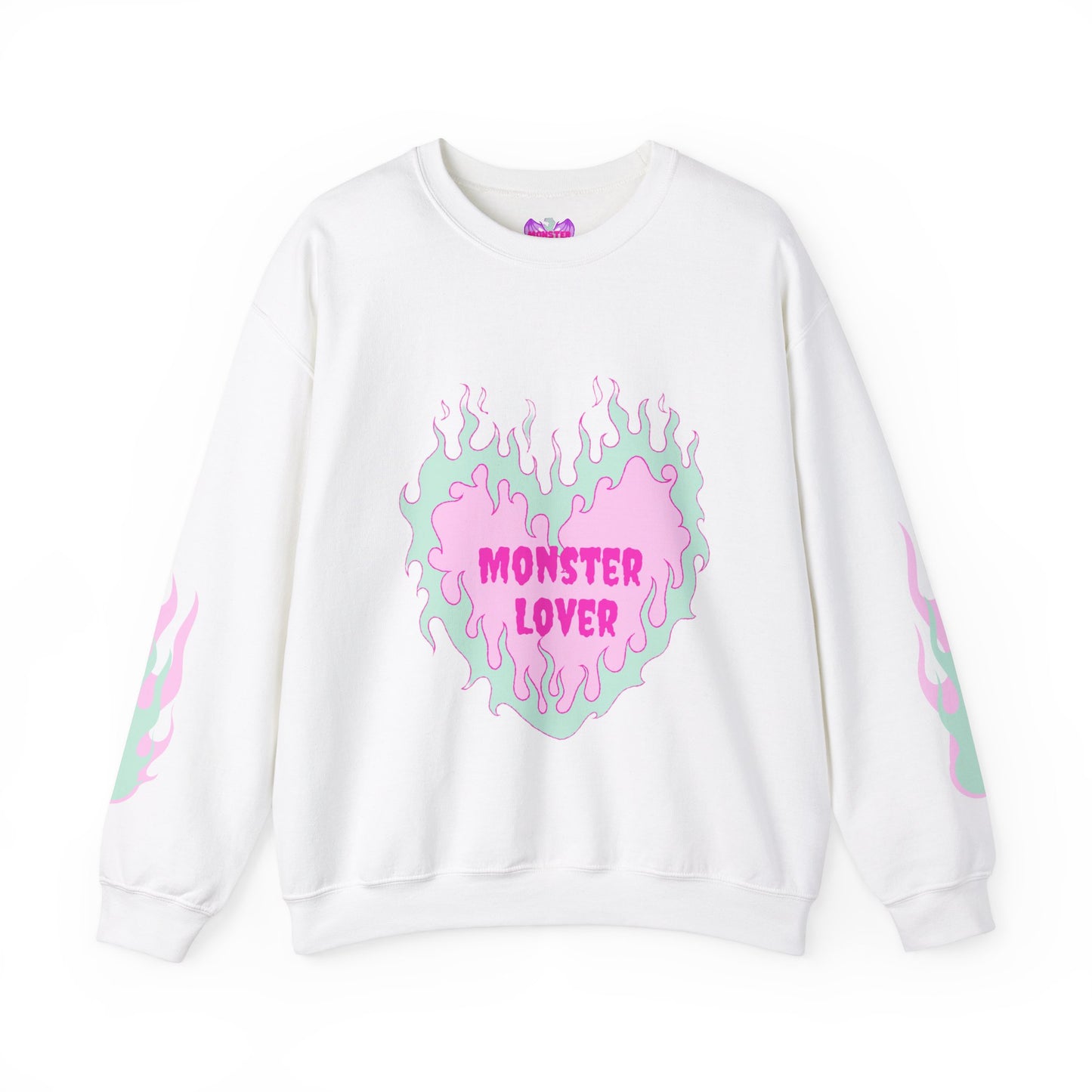Monster Lover Flames Unisex Heavy Blend™ Crewneck Sweatshirt