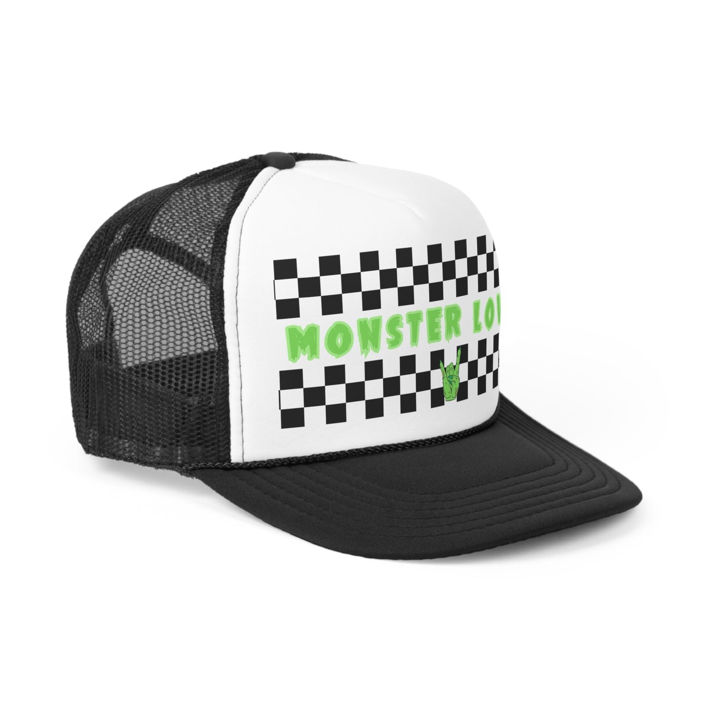Checker Monster Lover Trucker Caps
