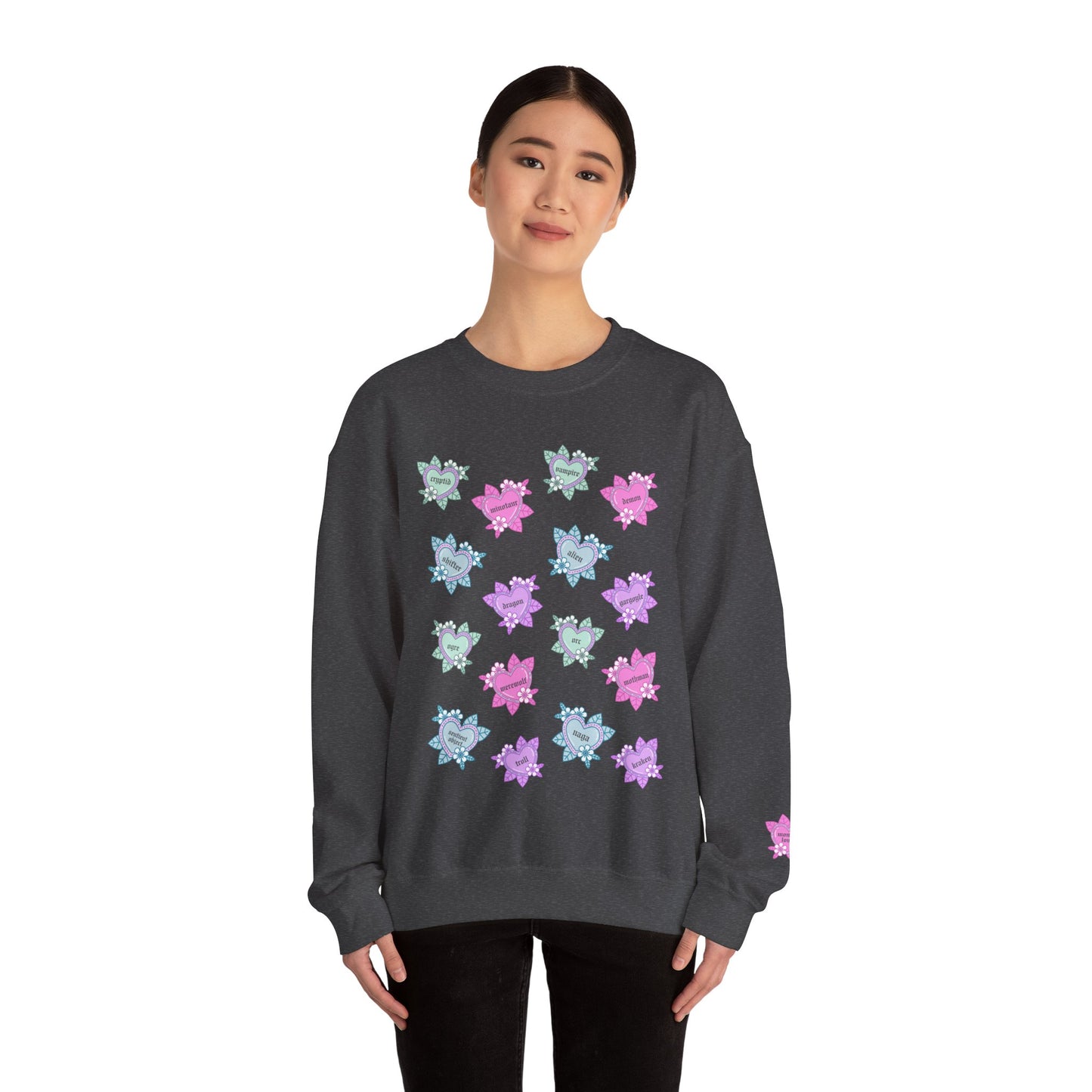 Tattoo Hearts Unisex Heavy Blend™ Crewneck Sweatshirt