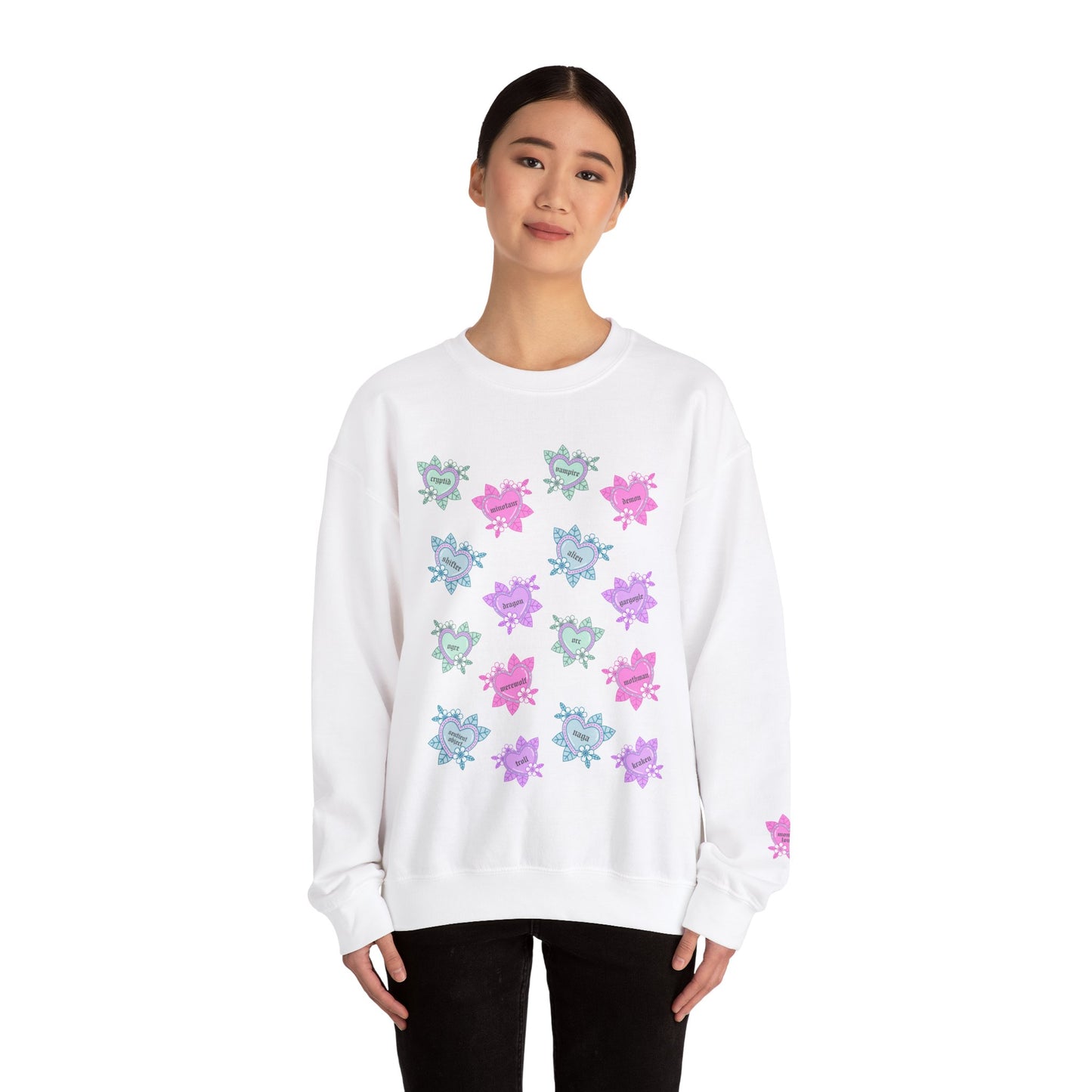 Tattoo Hearts Unisex Heavy Blend™ Crewneck Sweatshirt