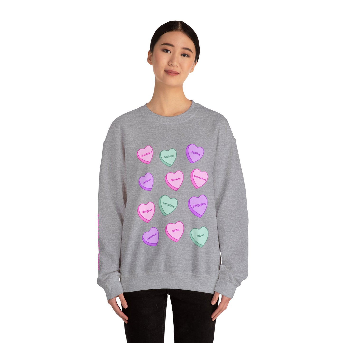 Candy Hearts Unisex Heavy Blend™ Crewneck Sweatshirt
