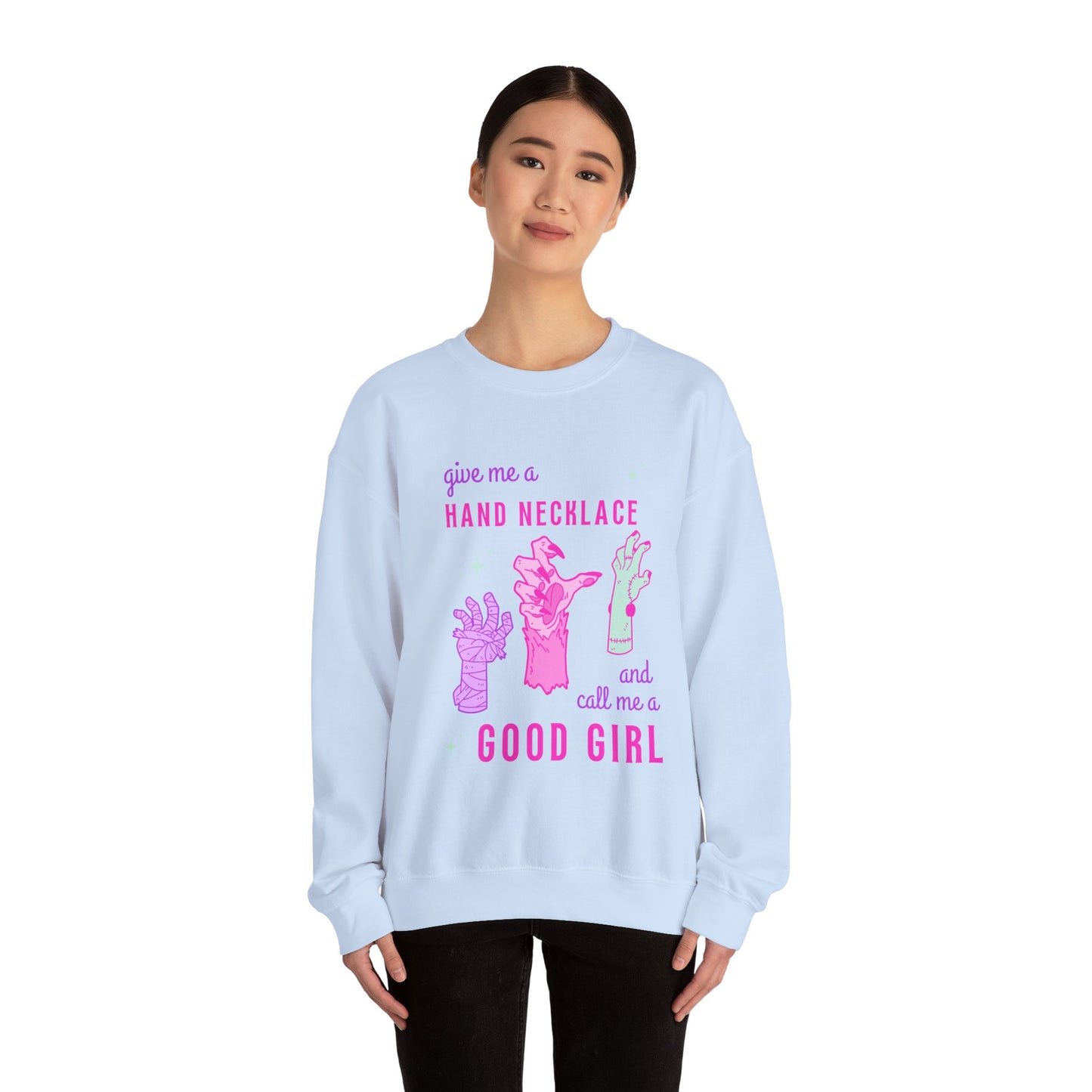 Hand Necklace Unisex Heavy Blend™ Crewneck Sweatshirt