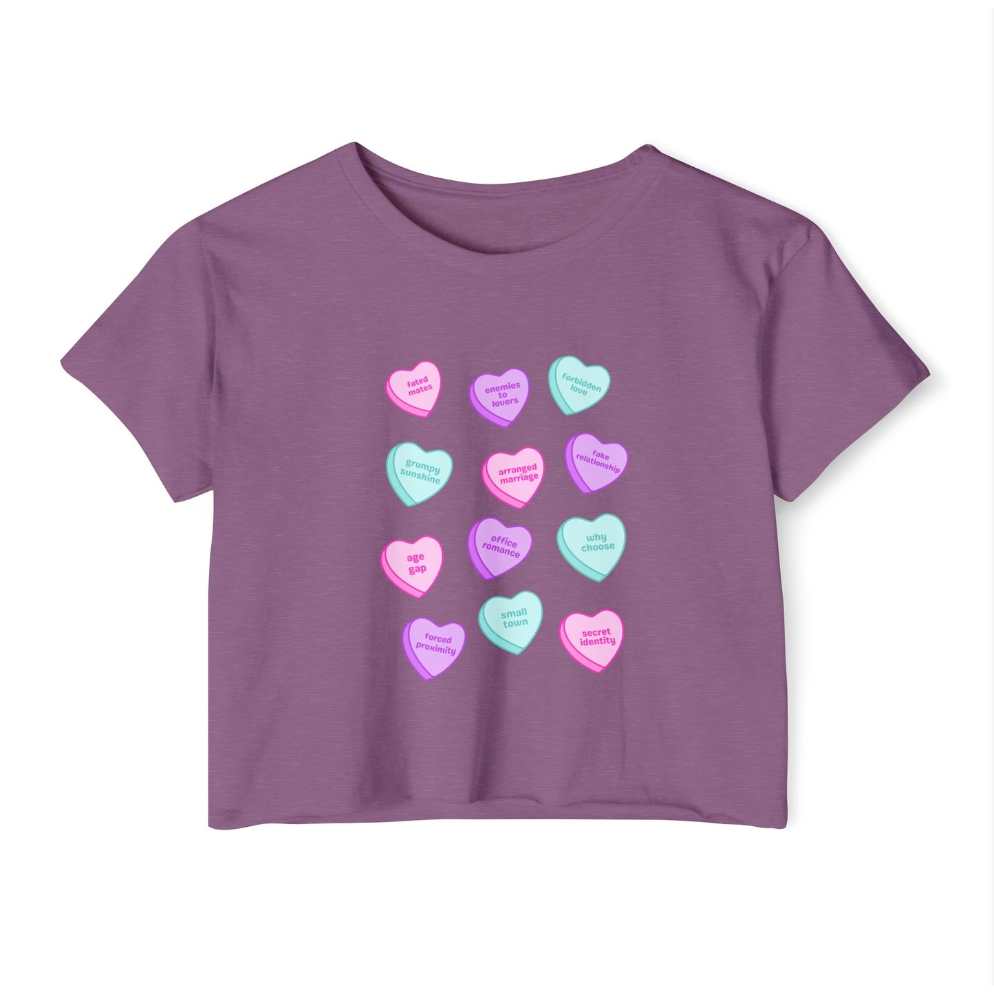 Candy Hearts Tropes Women's Festival Crop Top