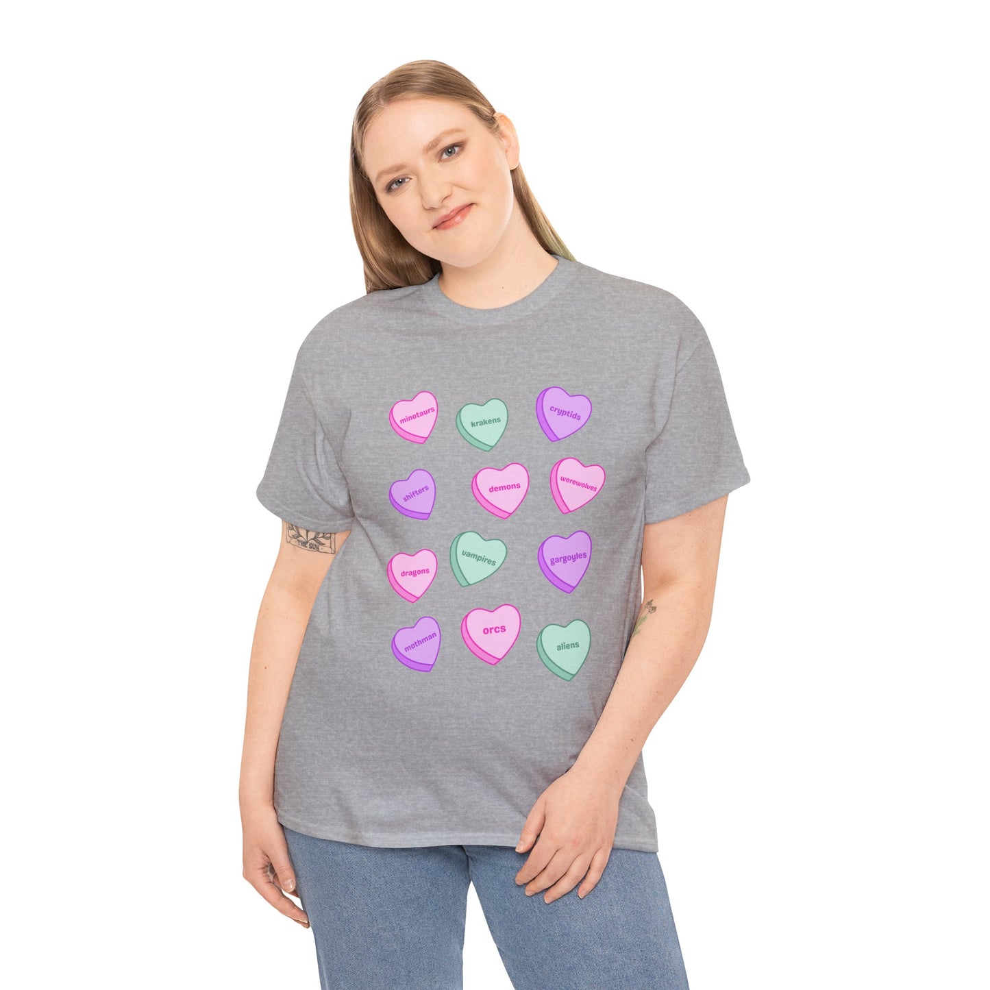 Candy Hearts Unisex Heavy Cotton Tee