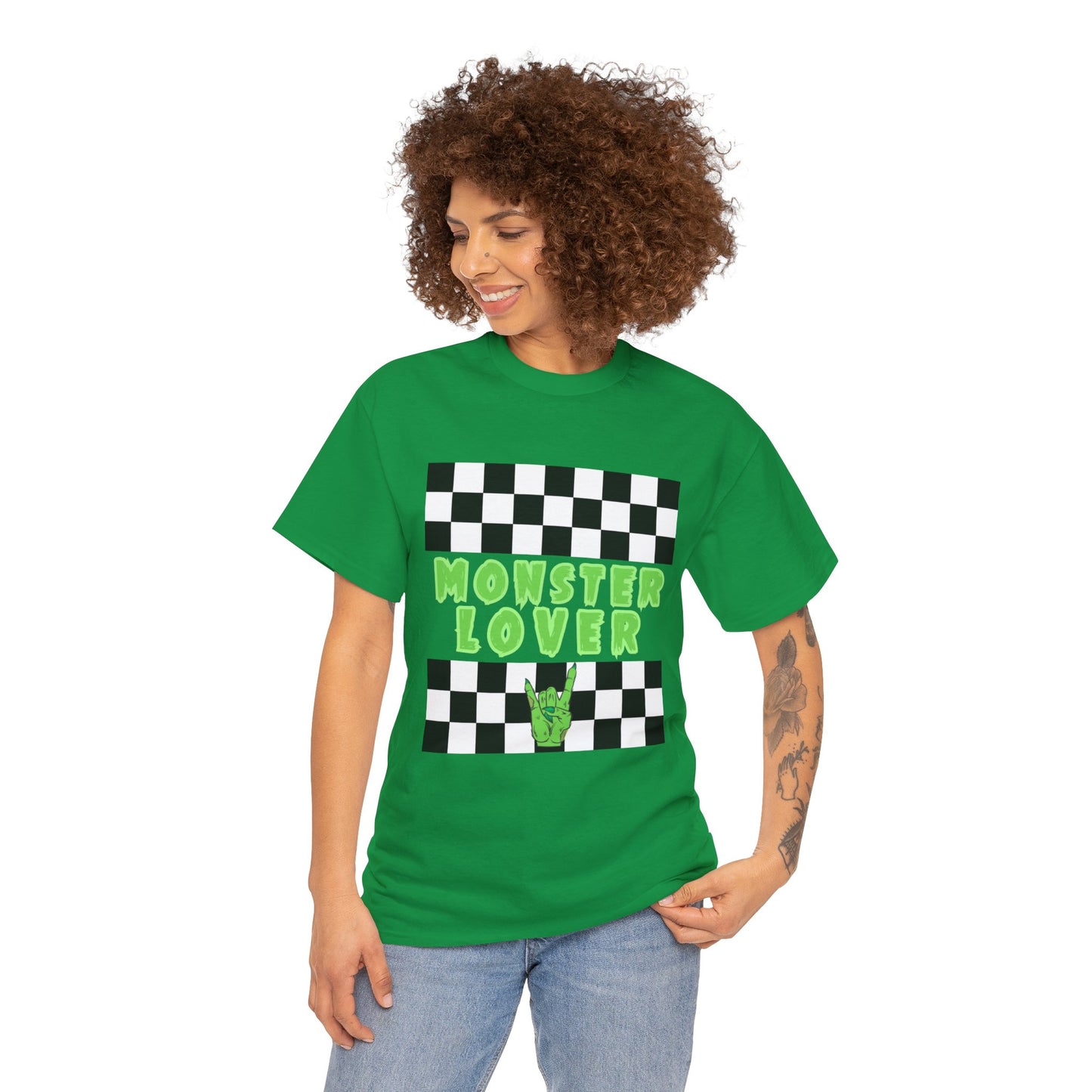 Checker Monster Lover Unisex Heavy Cotton Tee
