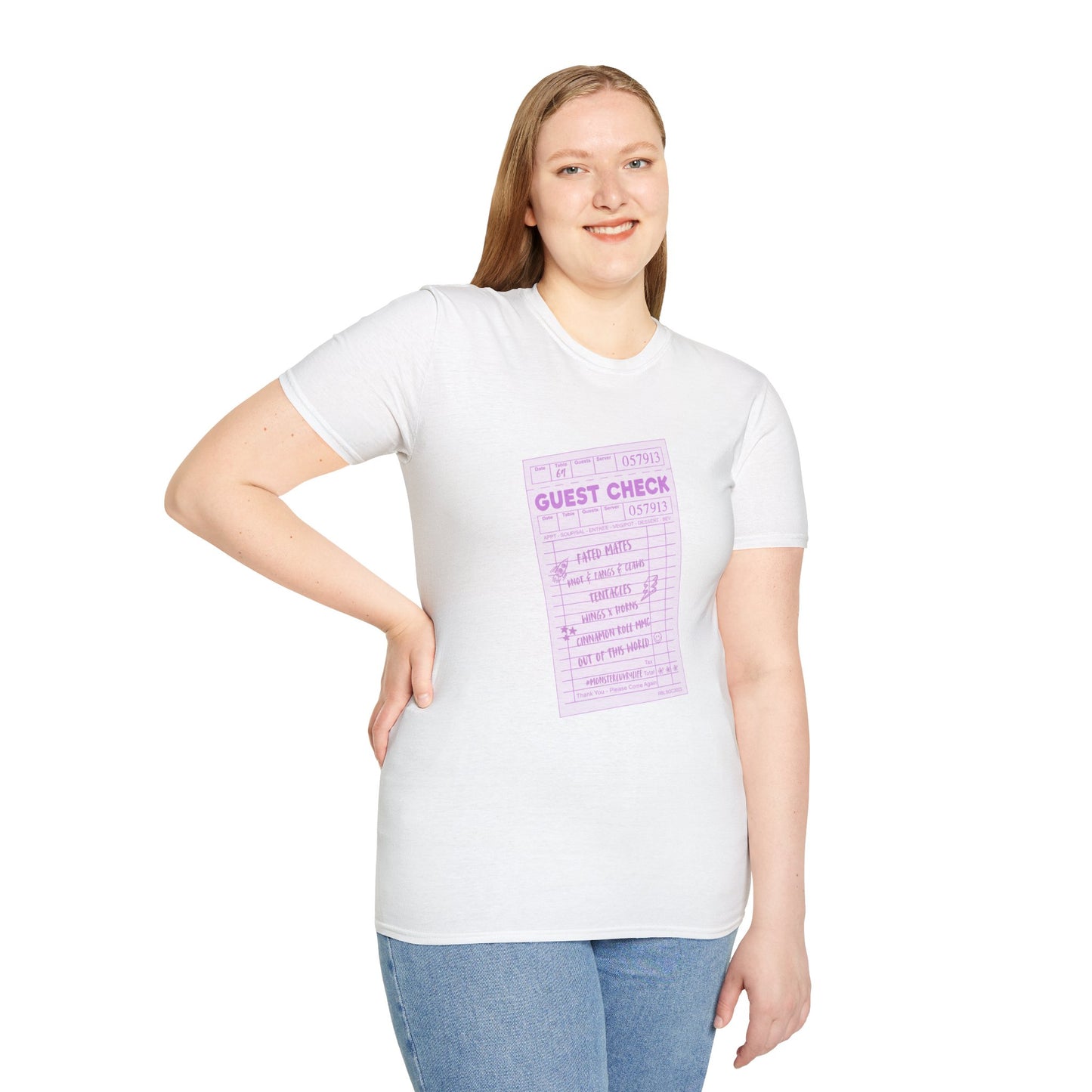 Guest Check Purple Unisex Softstyle T-Shirt