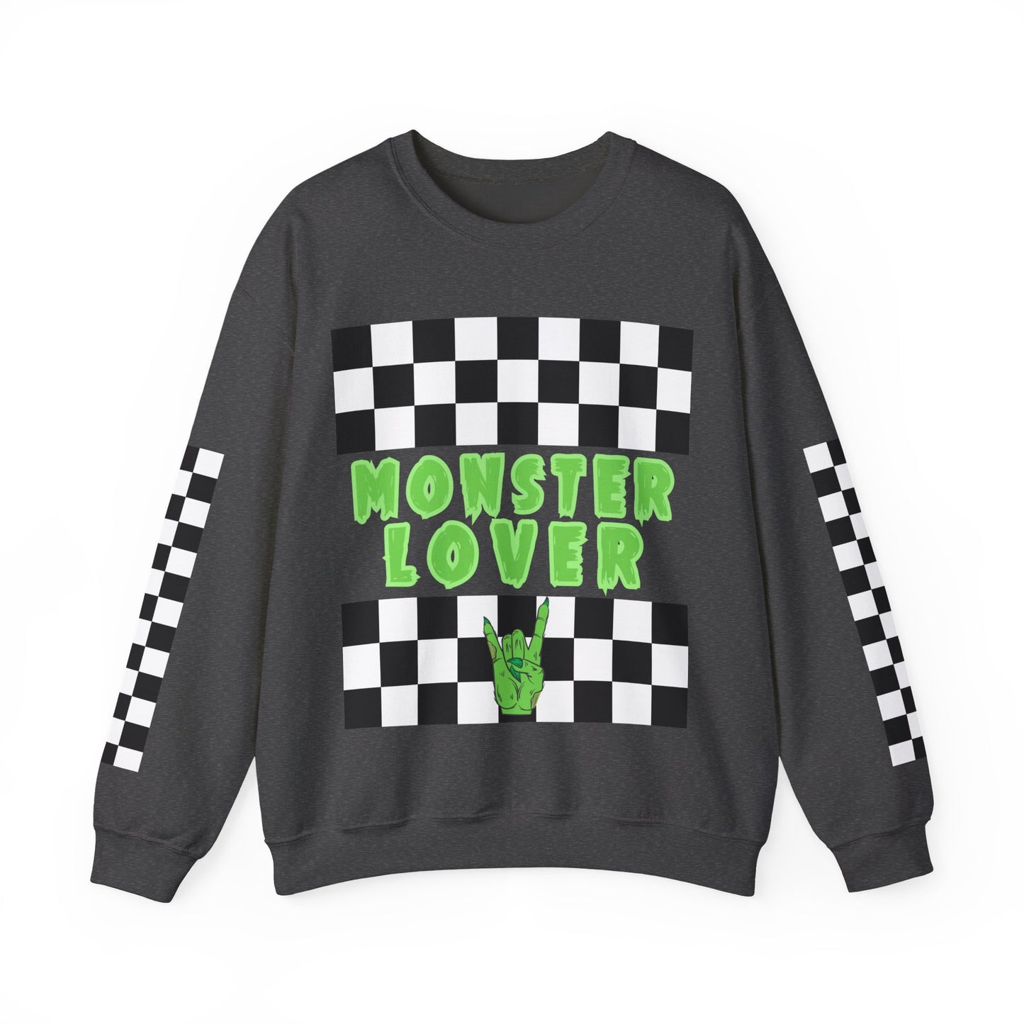 Checker Monster Lover Unisex Heavy Blend™ Crewneck Sweatshirt