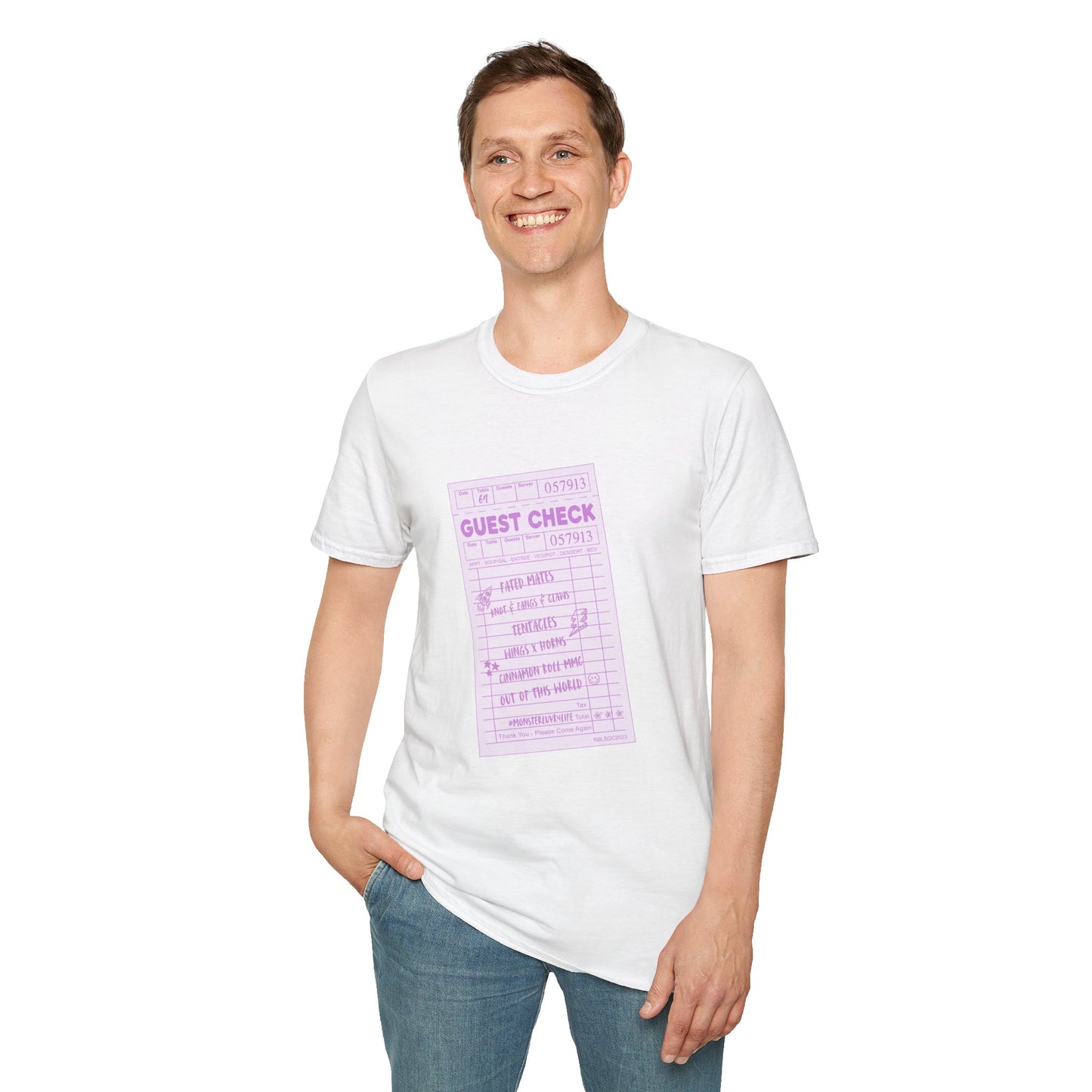 Guest Check Purple Unisex Softstyle T-Shirt