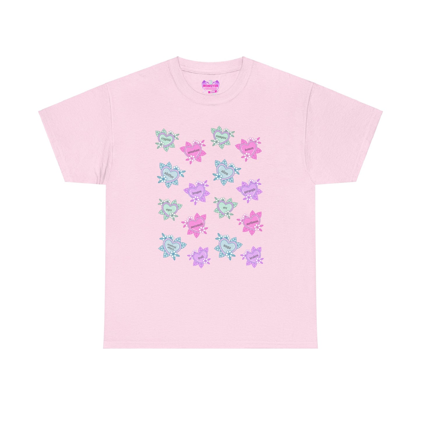 Monster Tattoo Hearts Unisex Heavy Cotton Tee