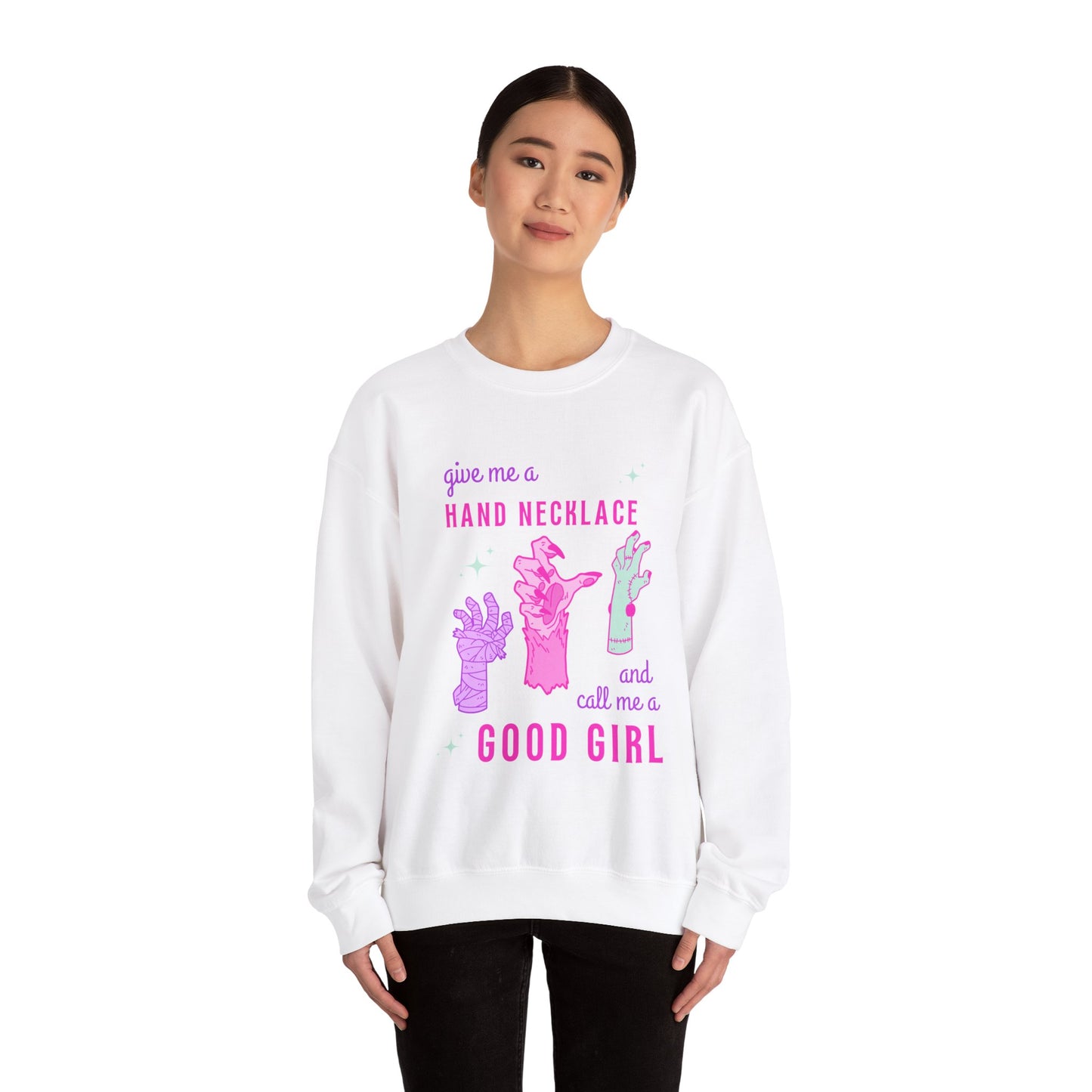 Hand Necklace Unisex Heavy Blend™ Crewneck Sweatshirt